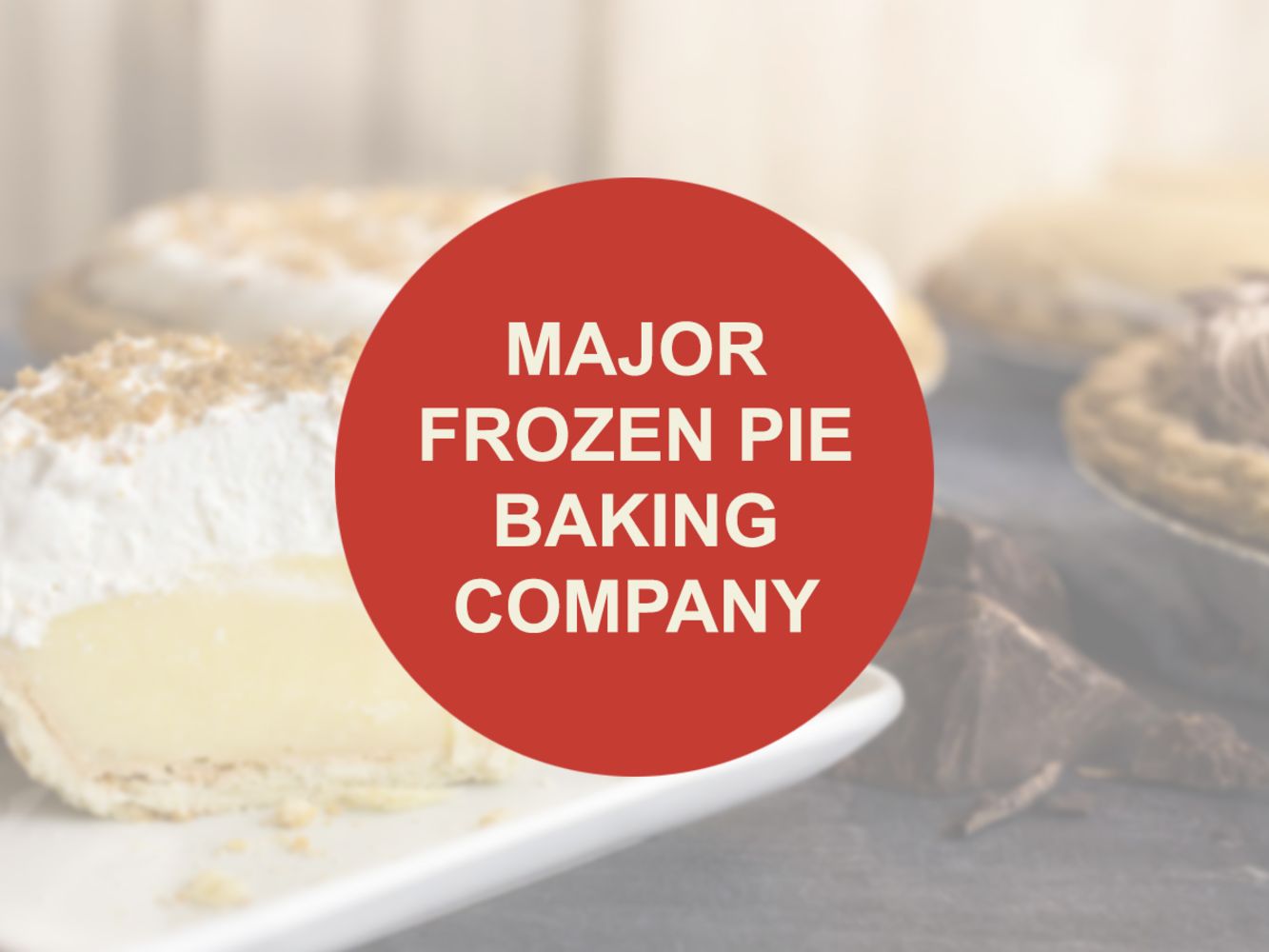 Commercial Pie Manufacturing Equipment – Surplus to major frozen pie baking company – Spokane, WA