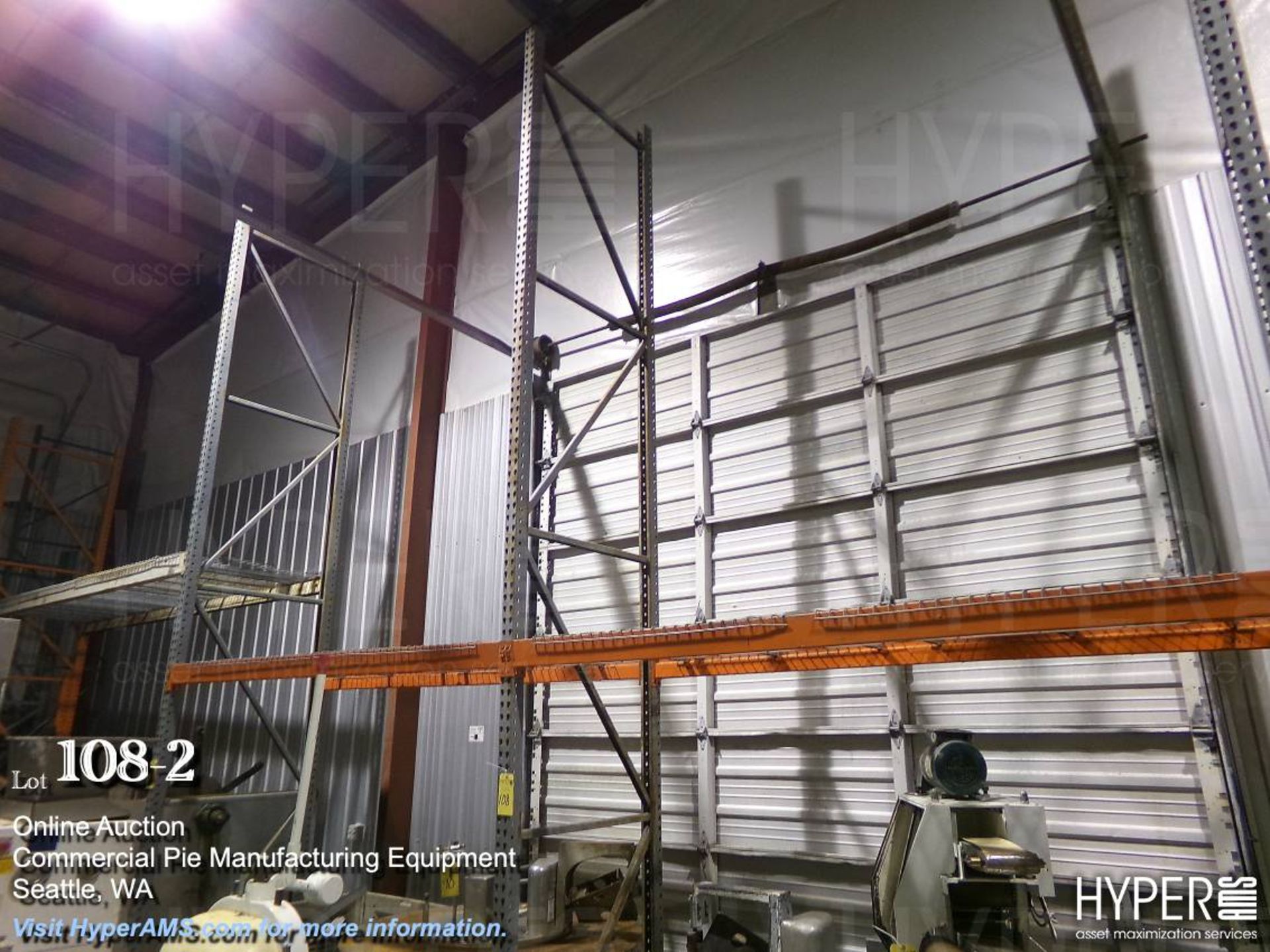 Lot of (9) Sections of Pallet Racking 16' and 17Õ High Uprights and 8Õ and 10Õ Long Beams - Image 2 of 3