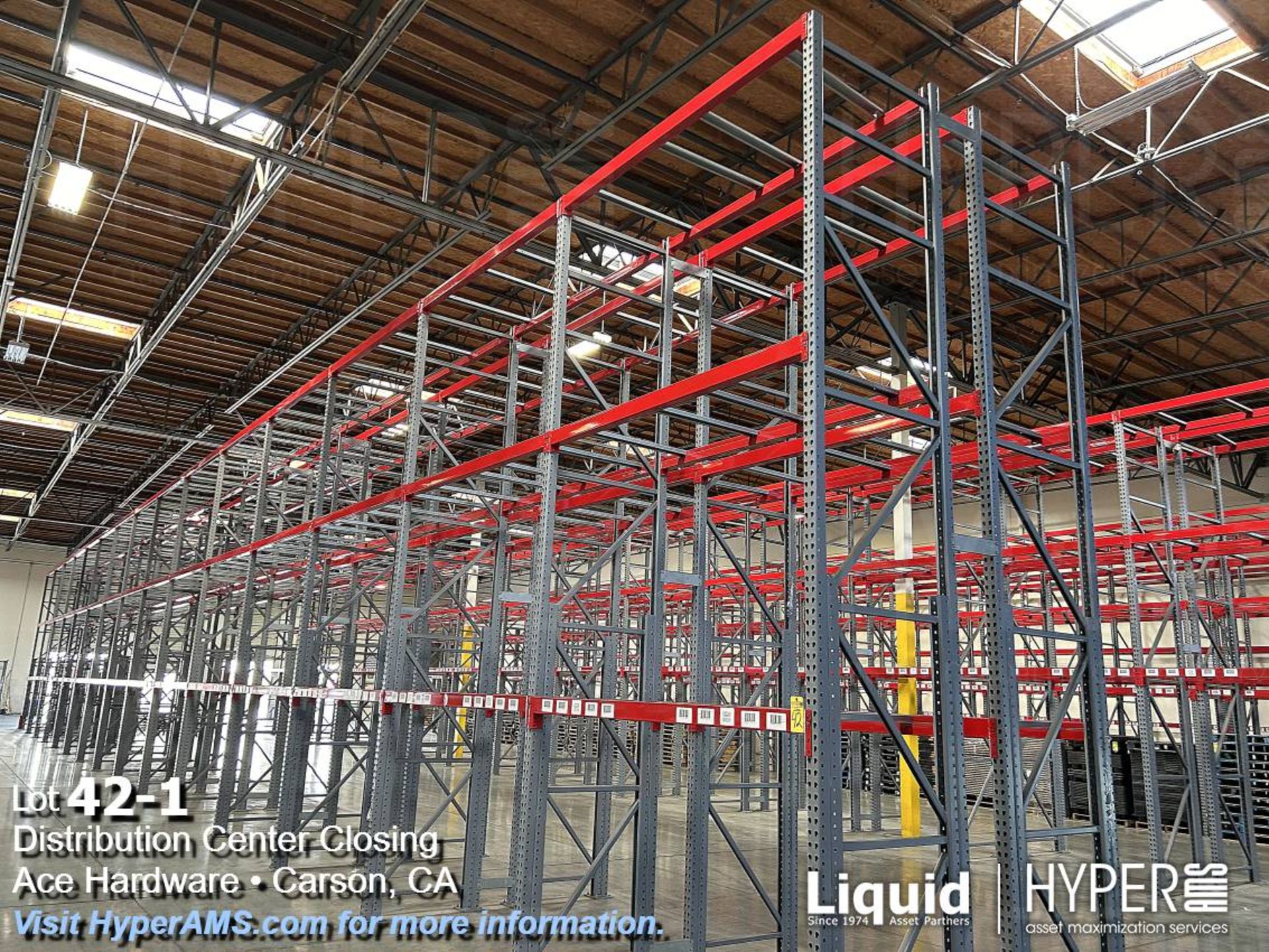 30 sections of HMH 12 teardrop pallet racking