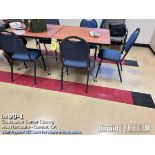 Lot: Tables, trash can, and chairs