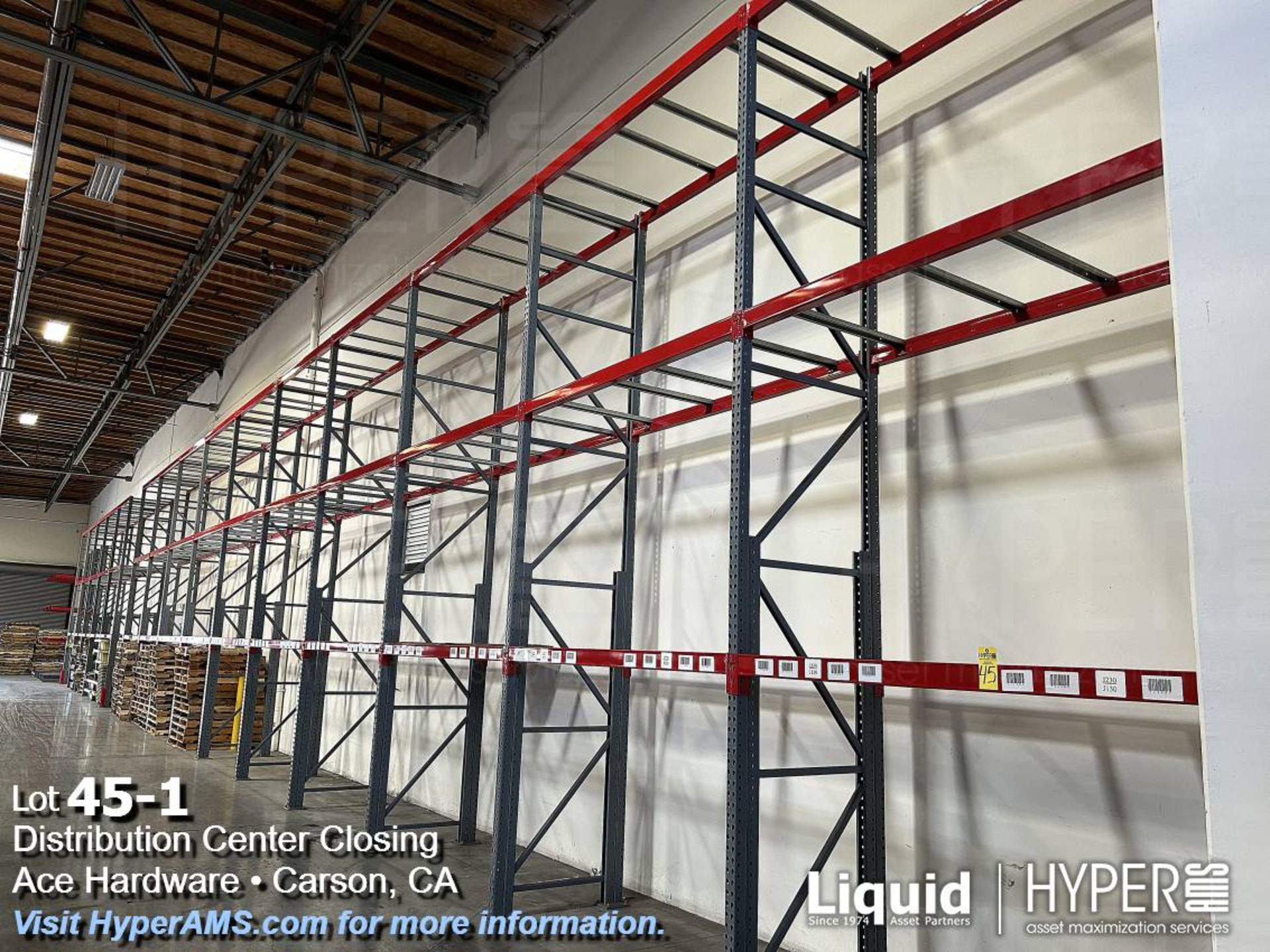 15 sections of HMH 12 teardrop pallet racking