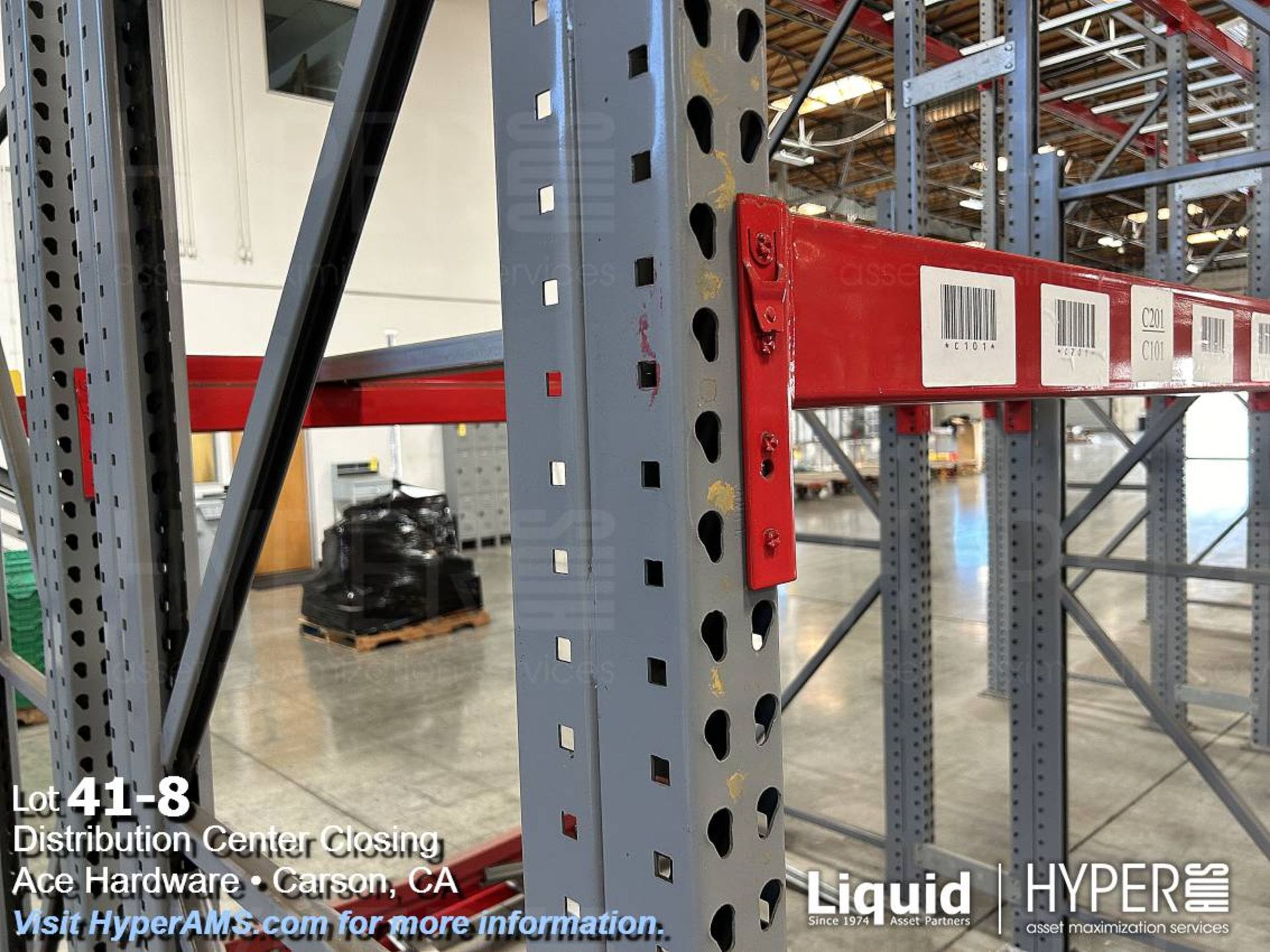 30 sections of HMH 12 teardrop pallet racking - Image 8 of 10