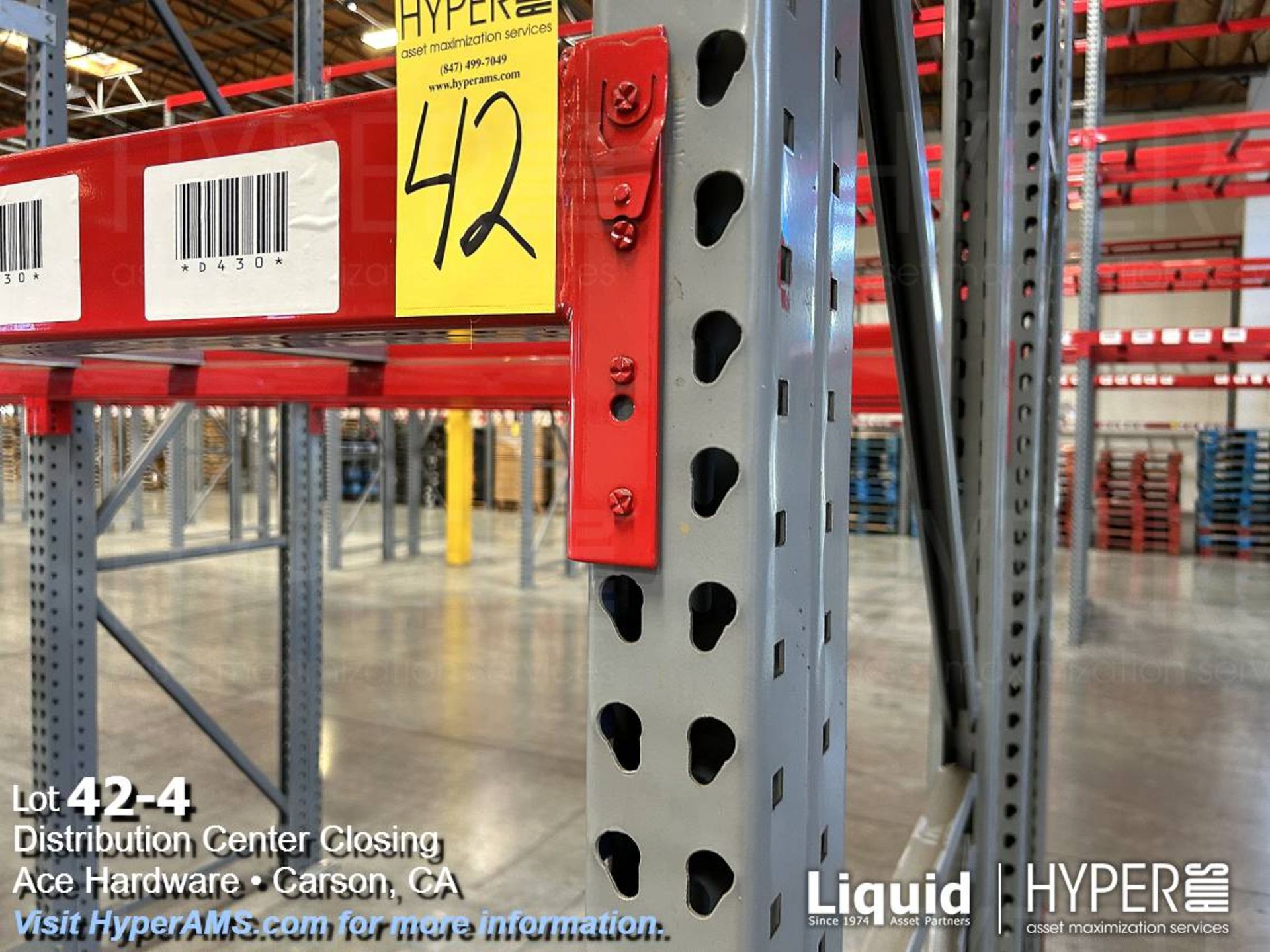 30 sections of HMH 12 teardrop pallet racking - Image 4 of 8