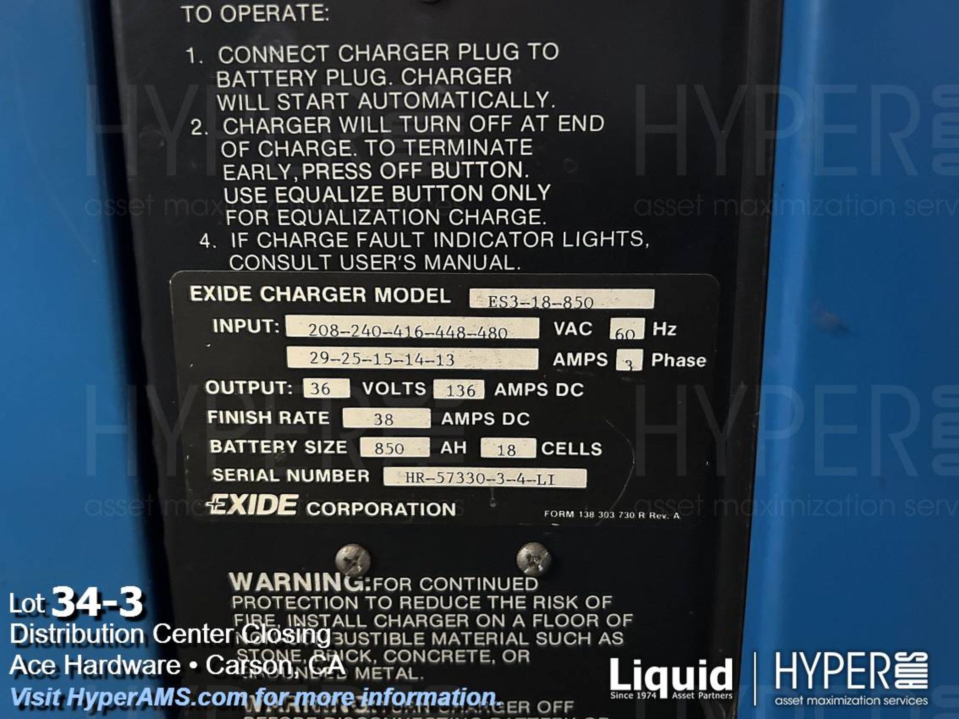 Exide System 3000 36v battery charger - Image 3 of 9