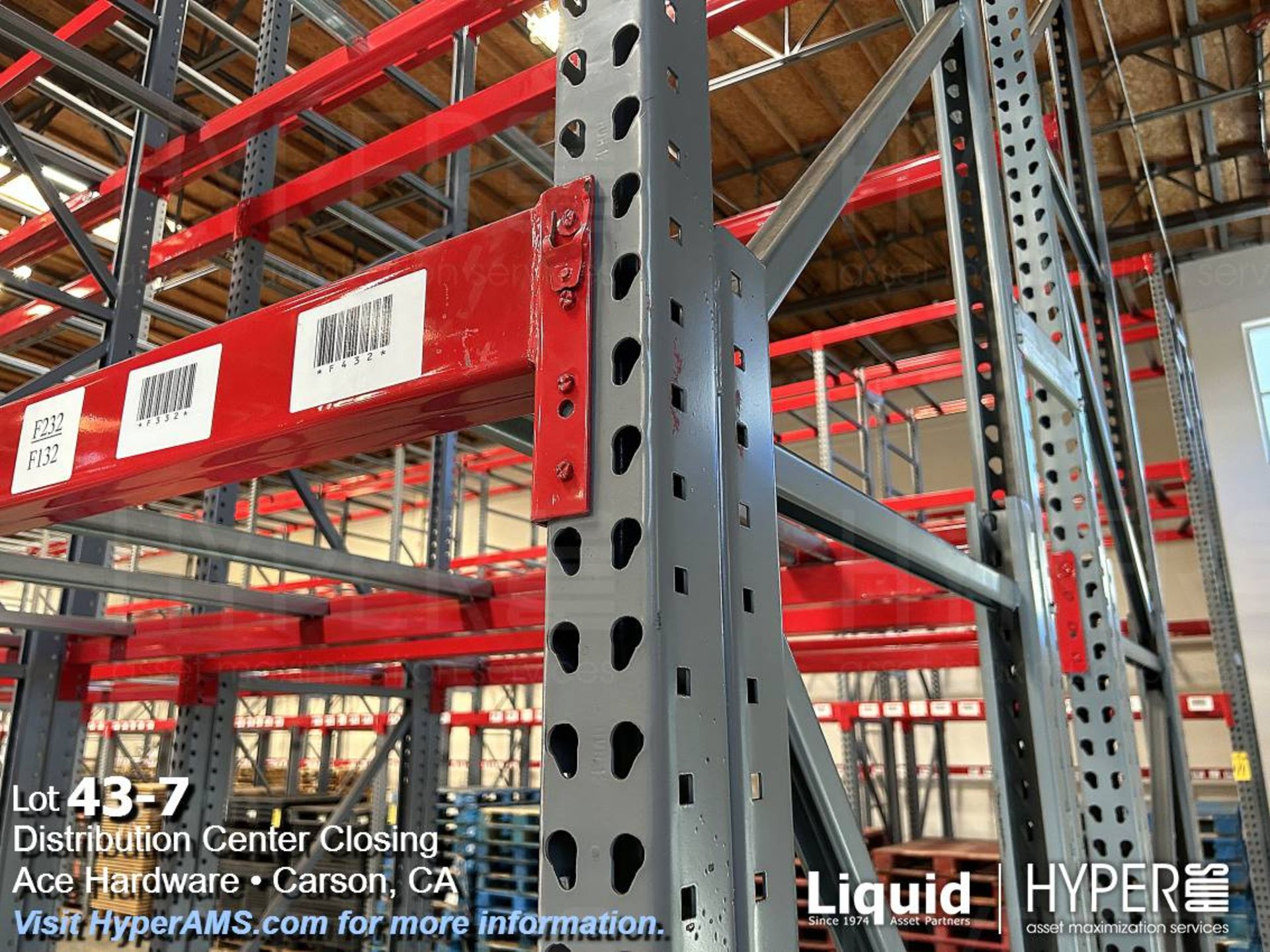 32 sections of HMH 12 teardrop pallet racking - Image 7 of 7