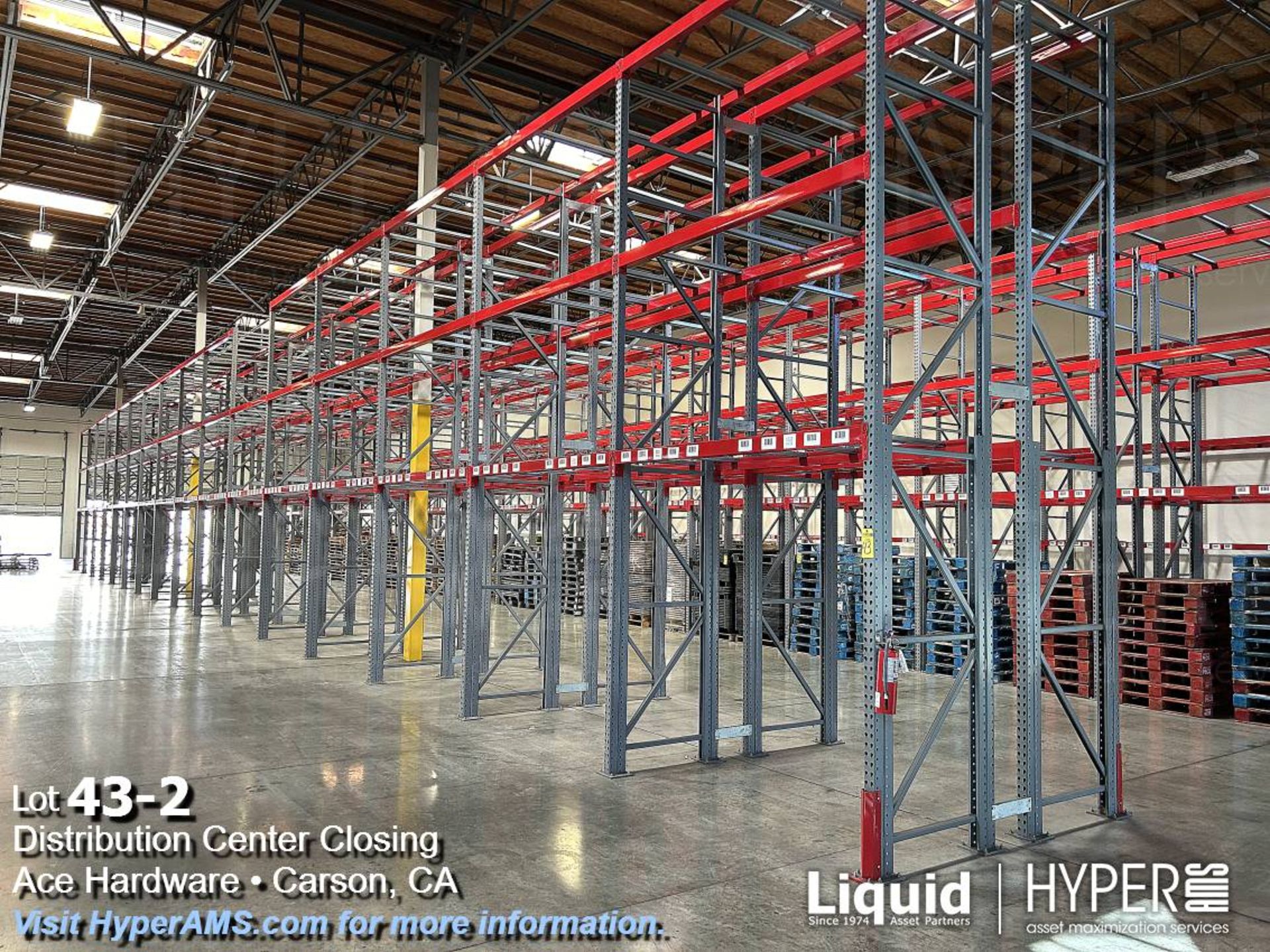 32 sections of HMH 12 teardrop pallet racking - Image 2 of 7