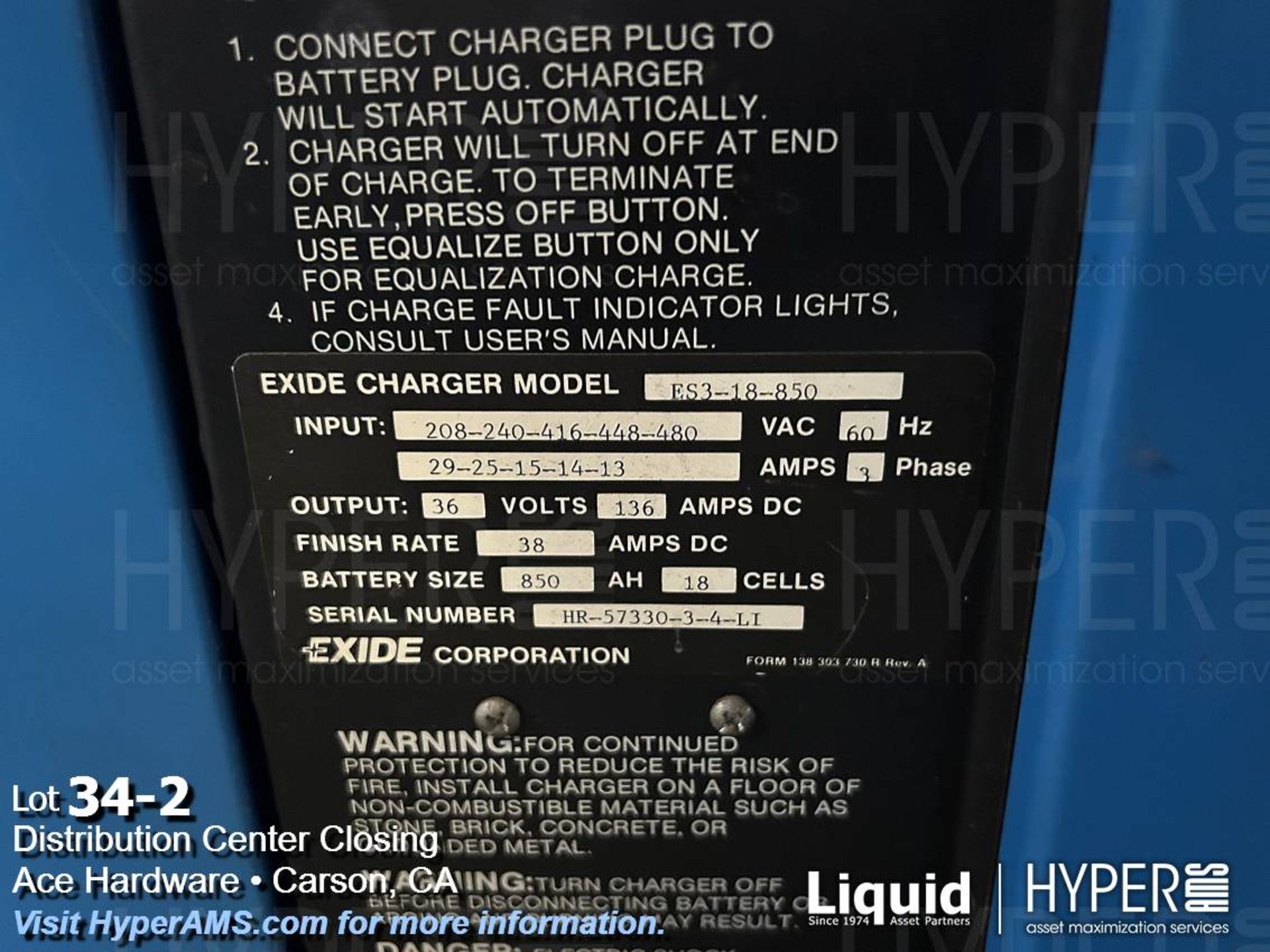 Exide System 3000 36v battery charger - Image 2 of 9