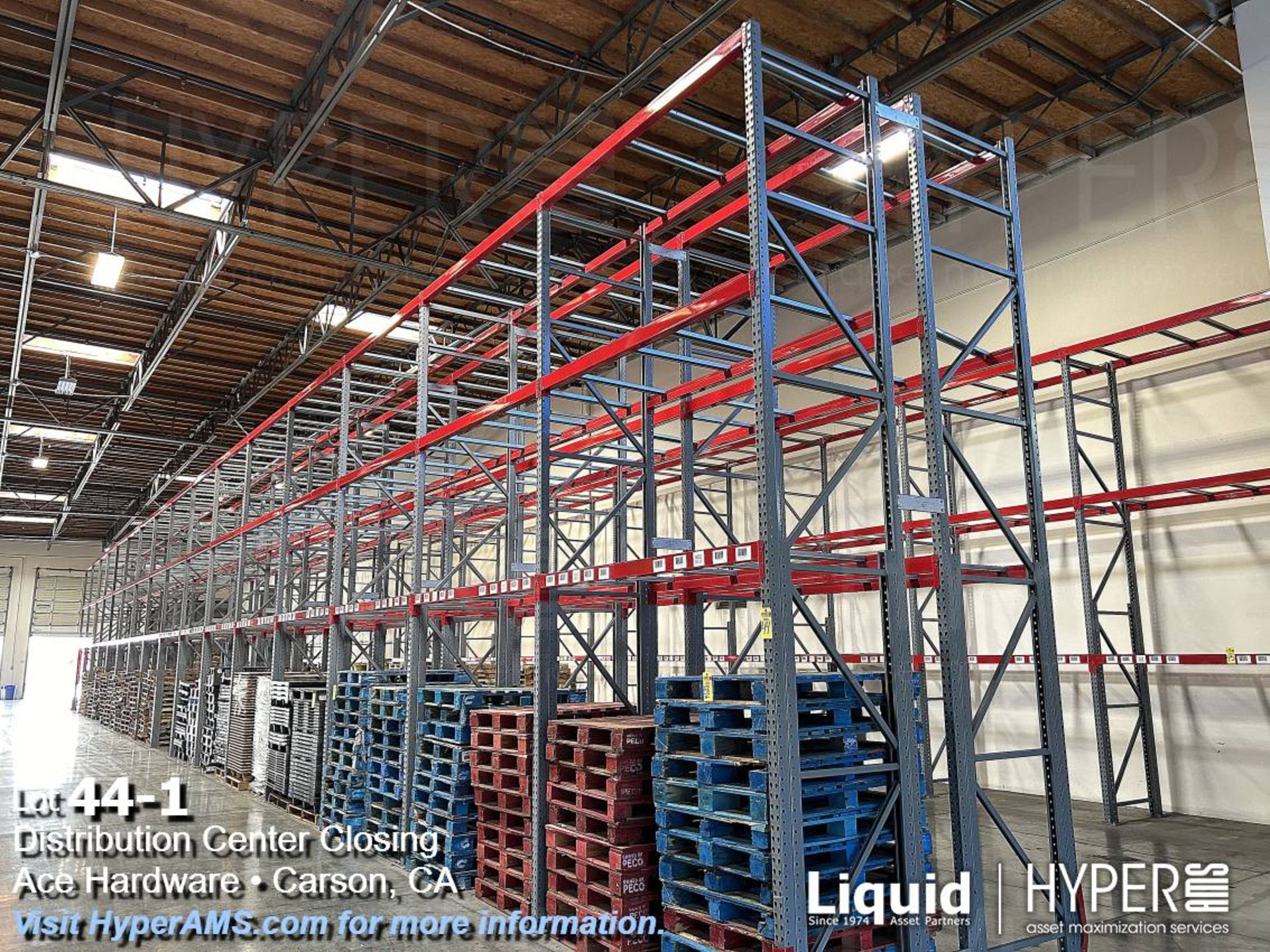 32 sections of HMH 12 teardrop pallet racking