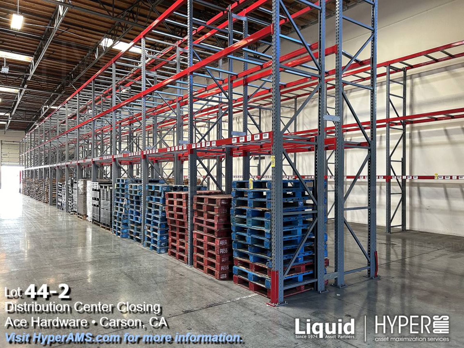 32 sections of HMH 12 teardrop pallet racking - Image 2 of 8