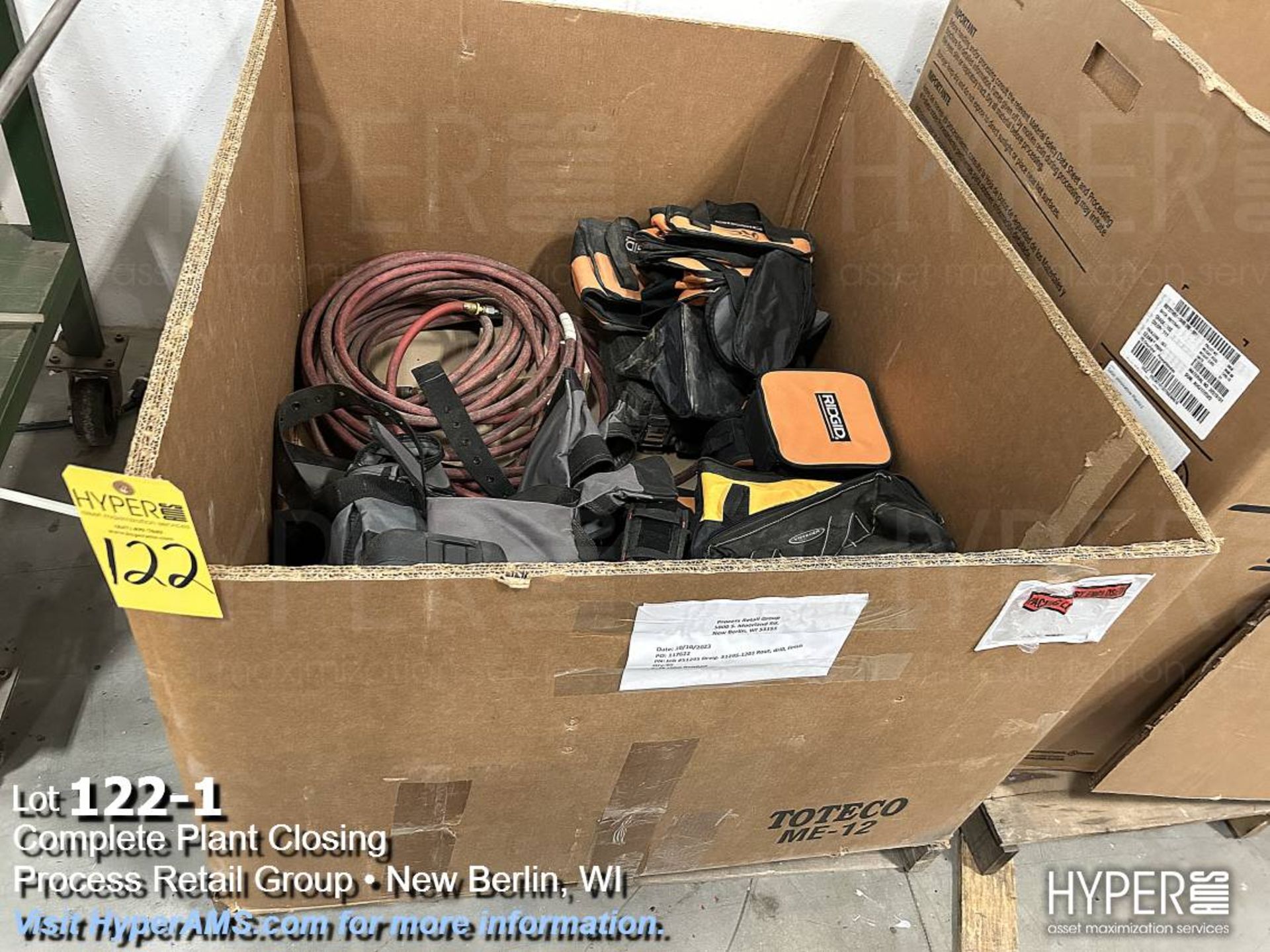 Air hose, tool belts, and tool bags