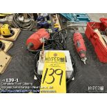 Milwaukee reversing drill, tool shop Dremel, Electric cord cutter