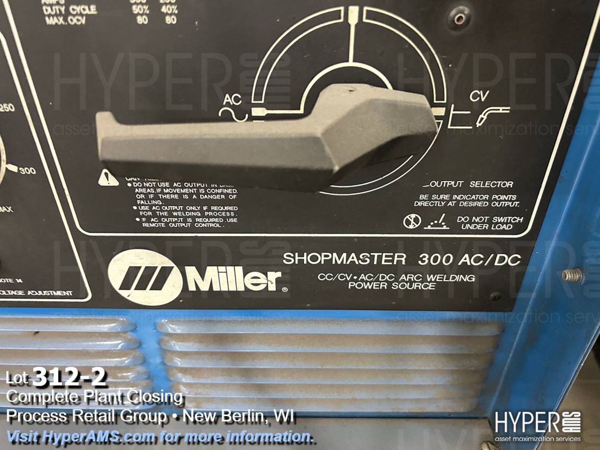 Miller Shopmaster 300 AC/DC welder CC/CV.AC arc welding power source - Image 2 of 7
