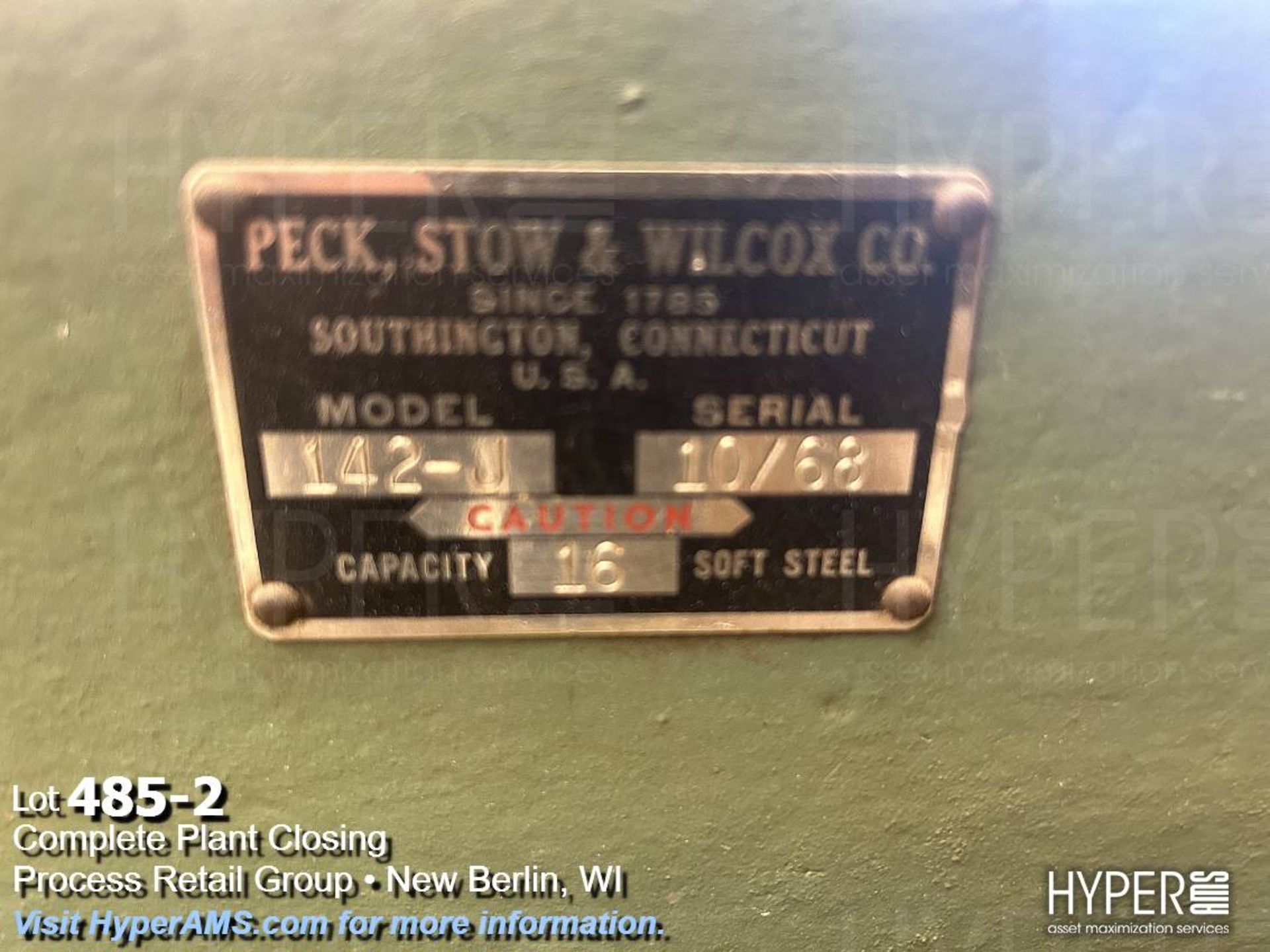 Peck Stow & Wilcox 142-J 16 gage foot pedal sheer - Image 2 of 4