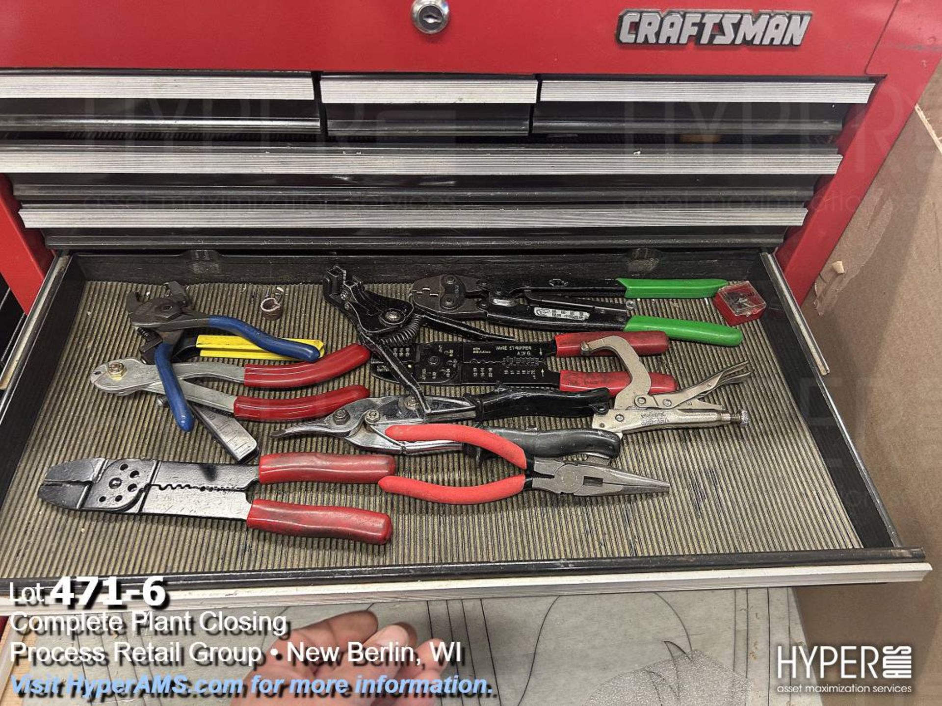 Craftsman bench top toolbox, scissors, nut drivers, stripers and hammers - Image 6 of 8