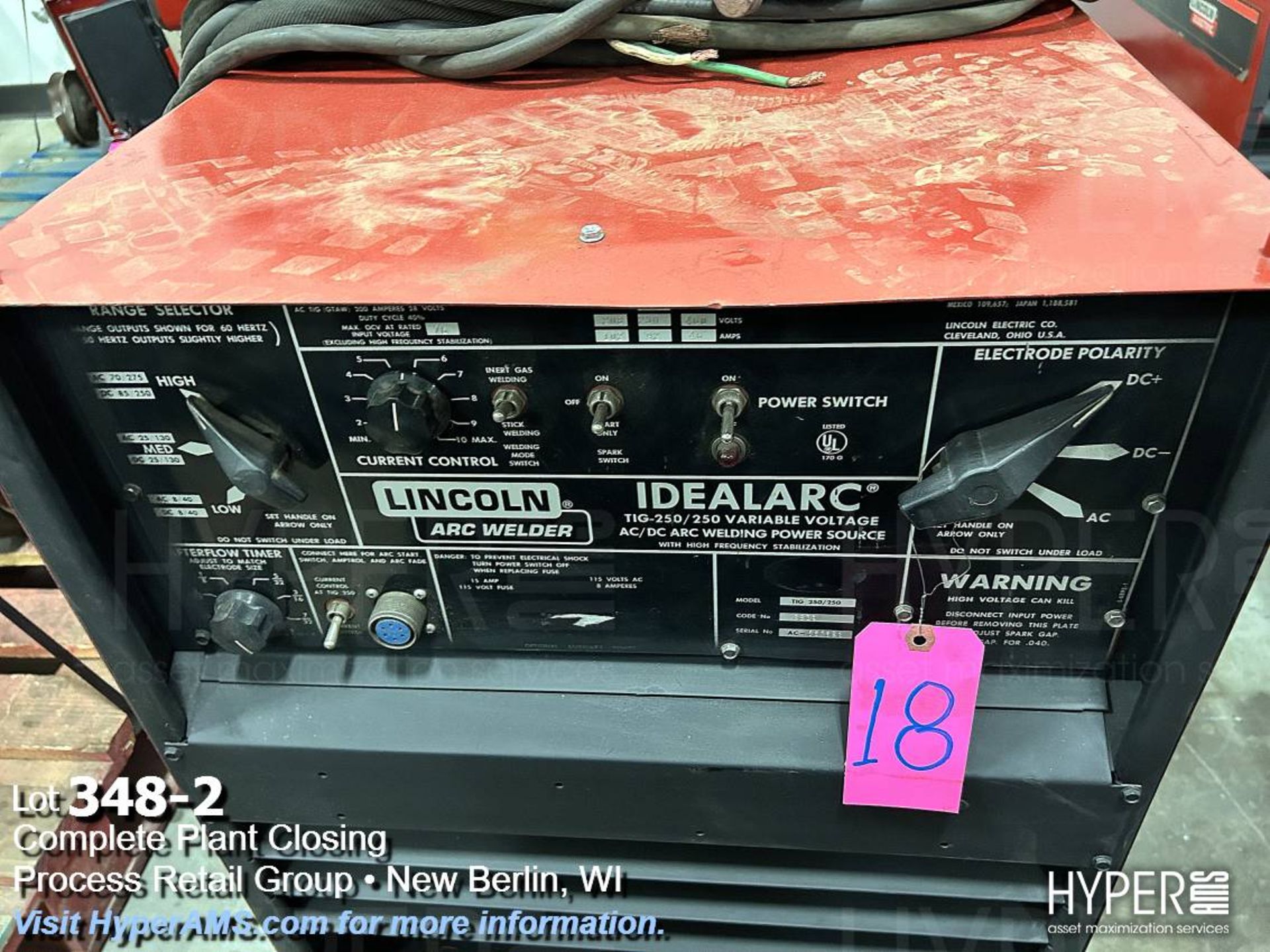 Lincoln Misc Lincoln Idealarc TIG 250 Welder - Image 2 of 8