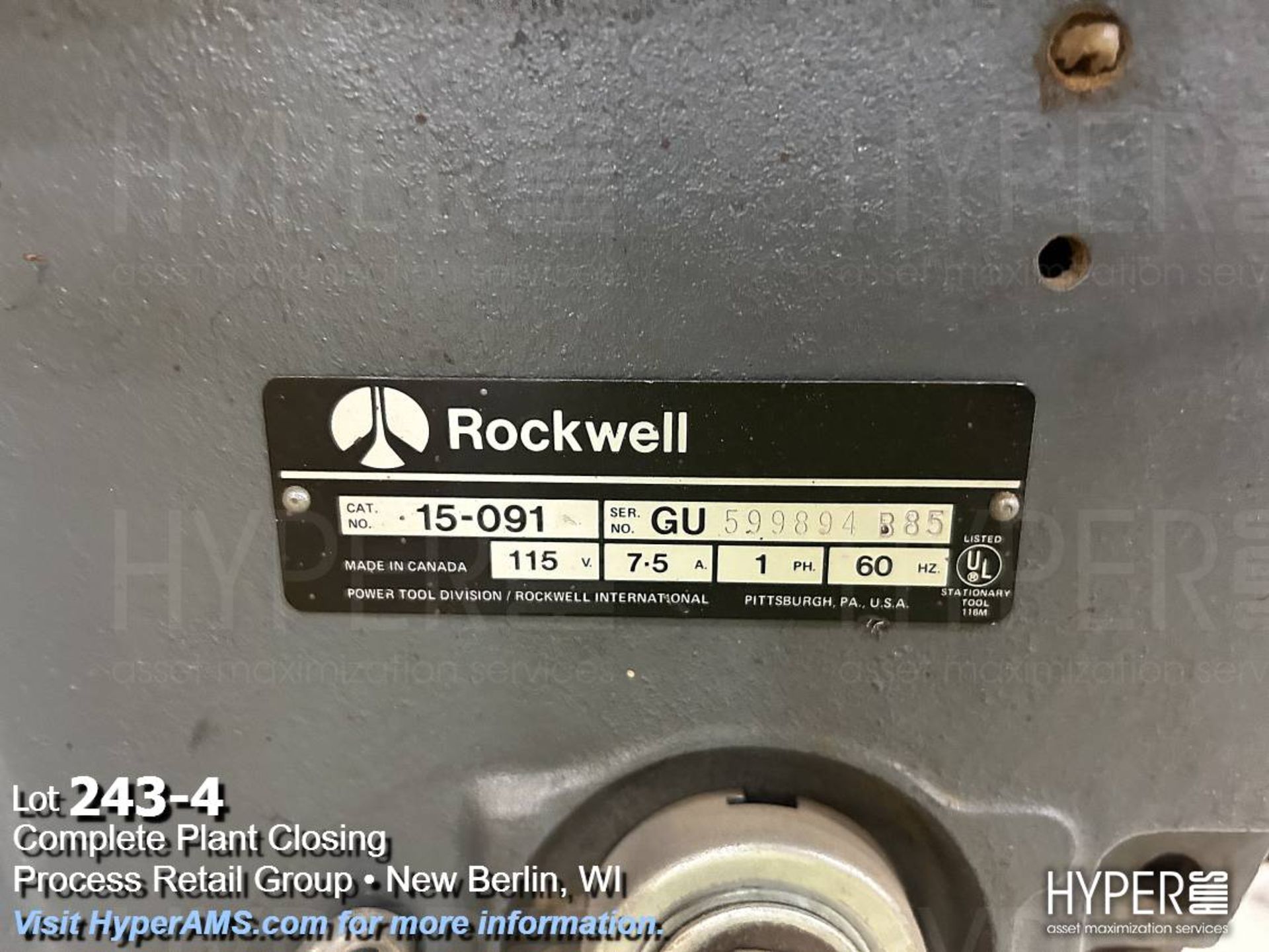 Rockwell 15-091 drill press - Image 4 of 5