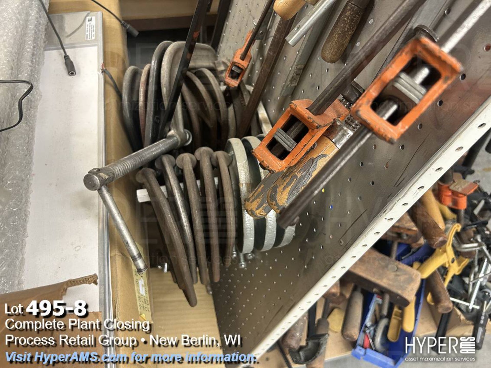 Wood clamps, c-clamps, and rack - Image 8 of 8