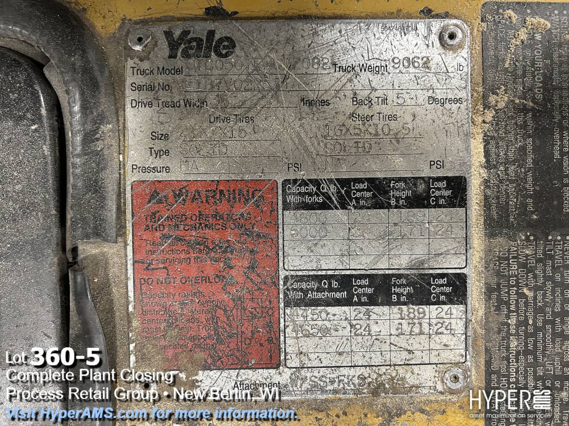 Yale 5000 lb. cap. Forklift - Image 5 of 14