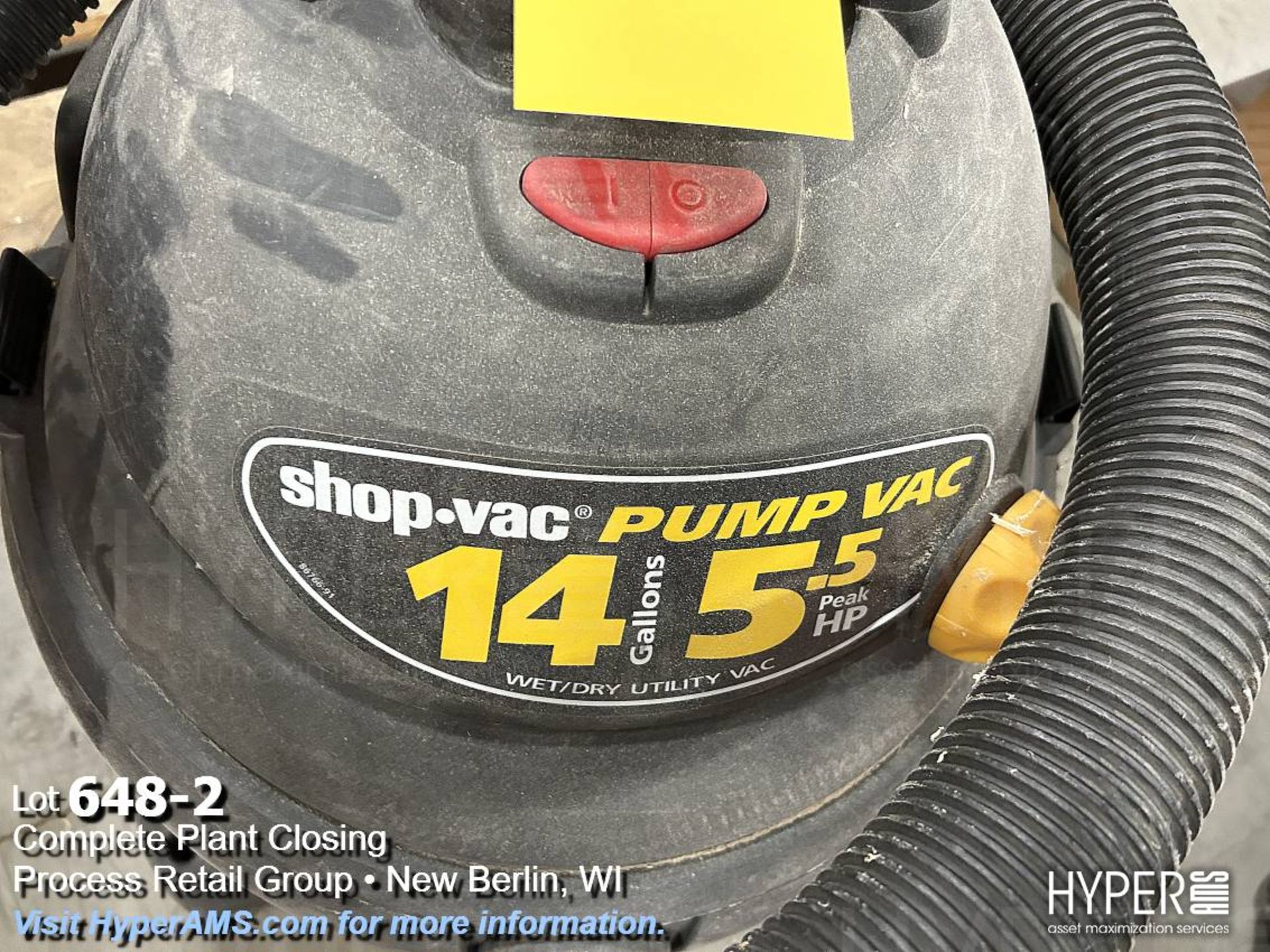 Shop vac. 5.5hp wet/dry vacuum - Image 2 of 2