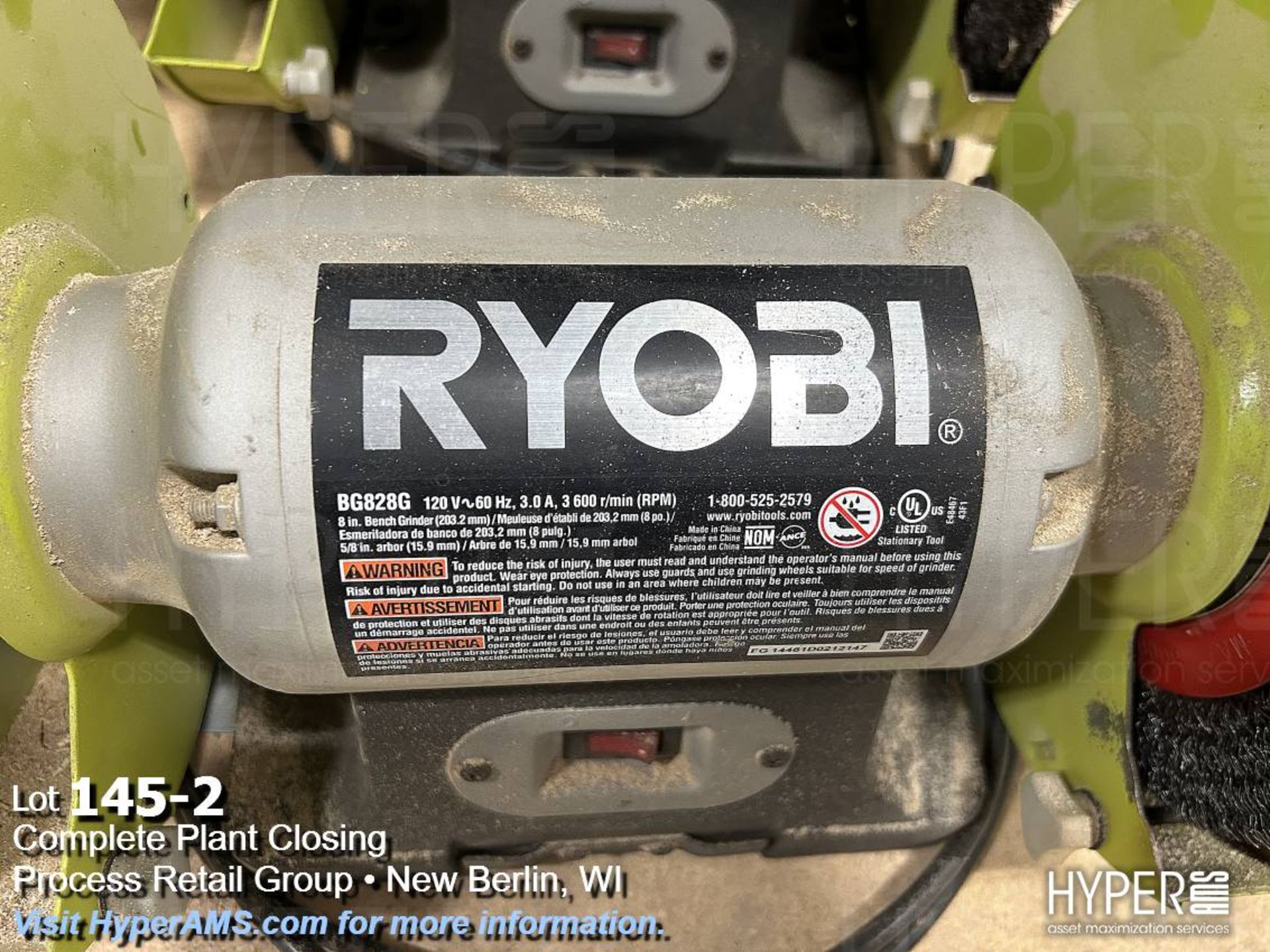 Ryobi BG828G 8" bench grinder - Image 2 of 2