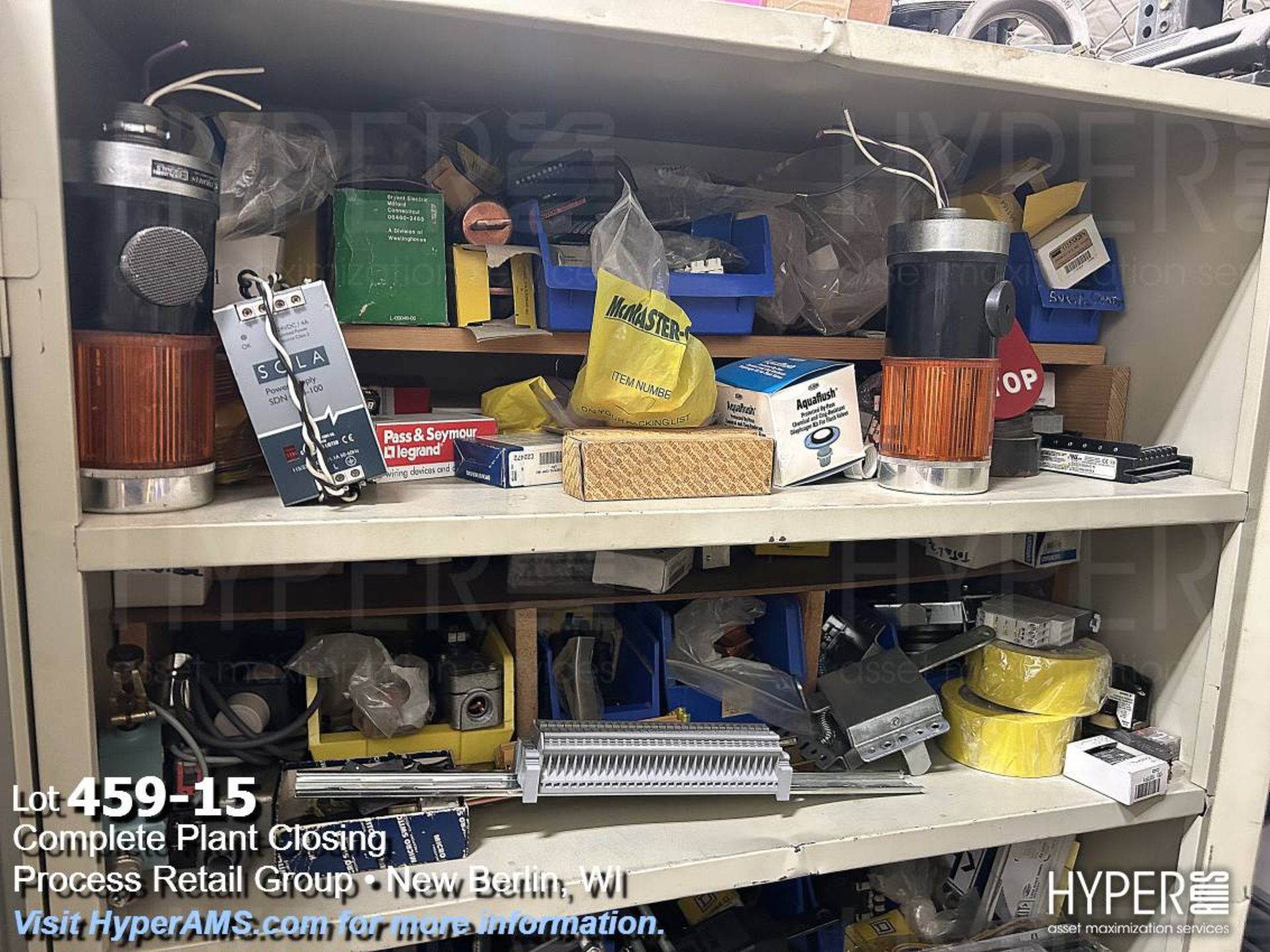 Three cabinets with hoses, sealers, wire, fuses, filters, and parts - Image 15 of 17