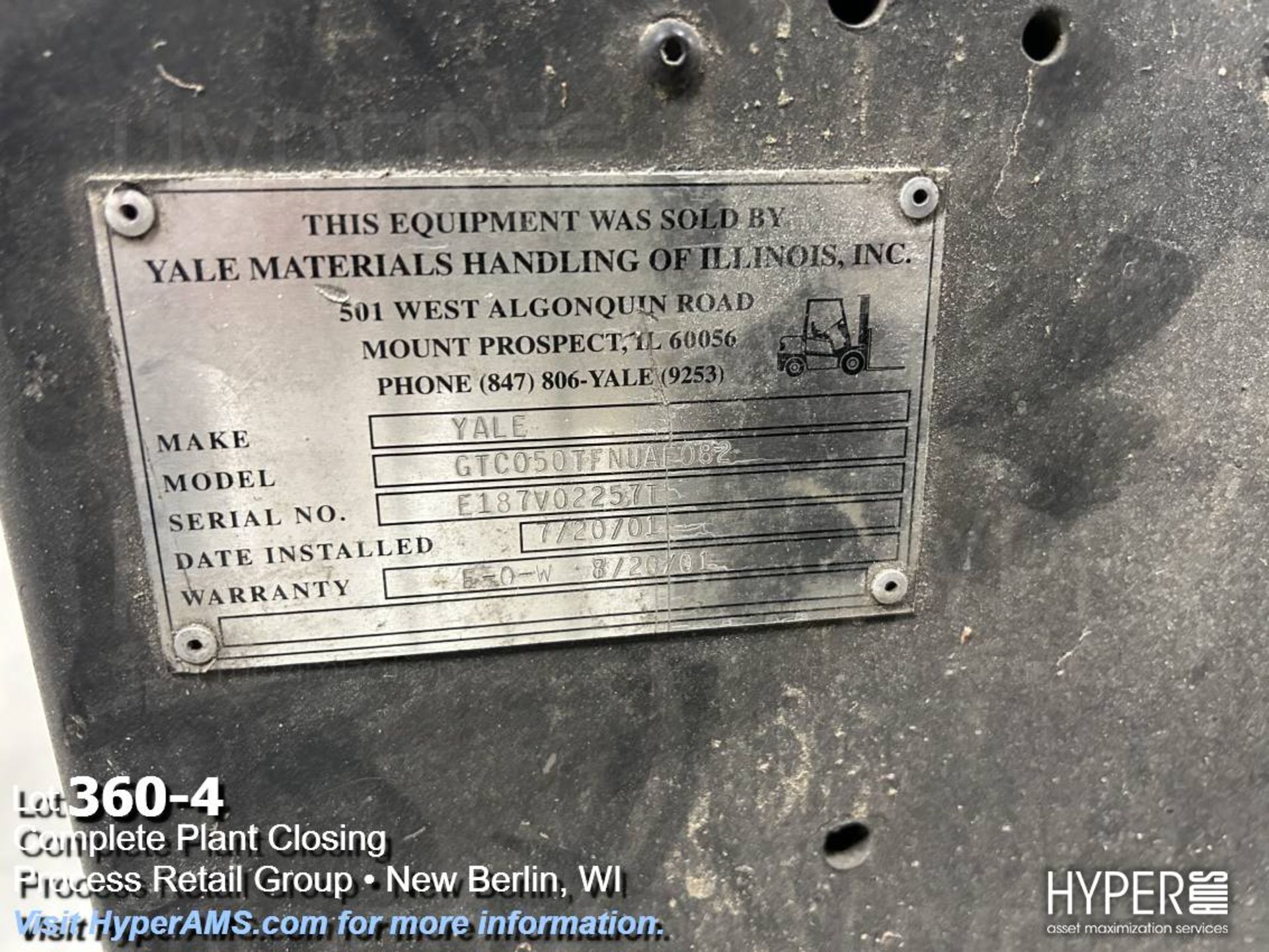 Yale 5000 lb. cap. Fork lift - Image 4 of 14