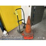 Two wheel dolly, and safety cones