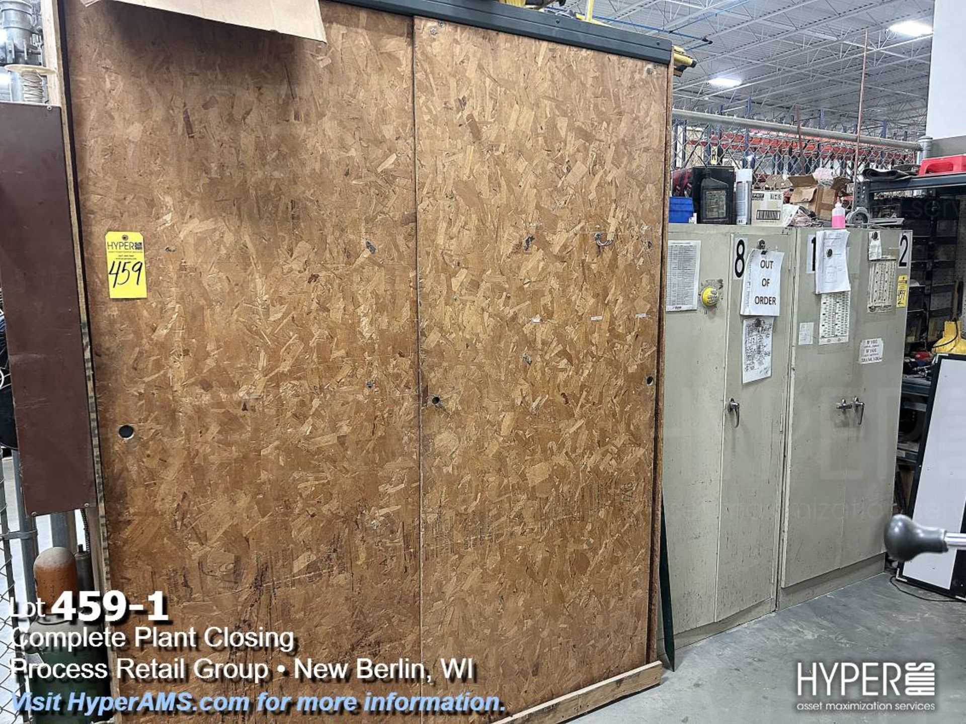 Three cabinets with hoses, sealers, wire, fuses, filters, and parts