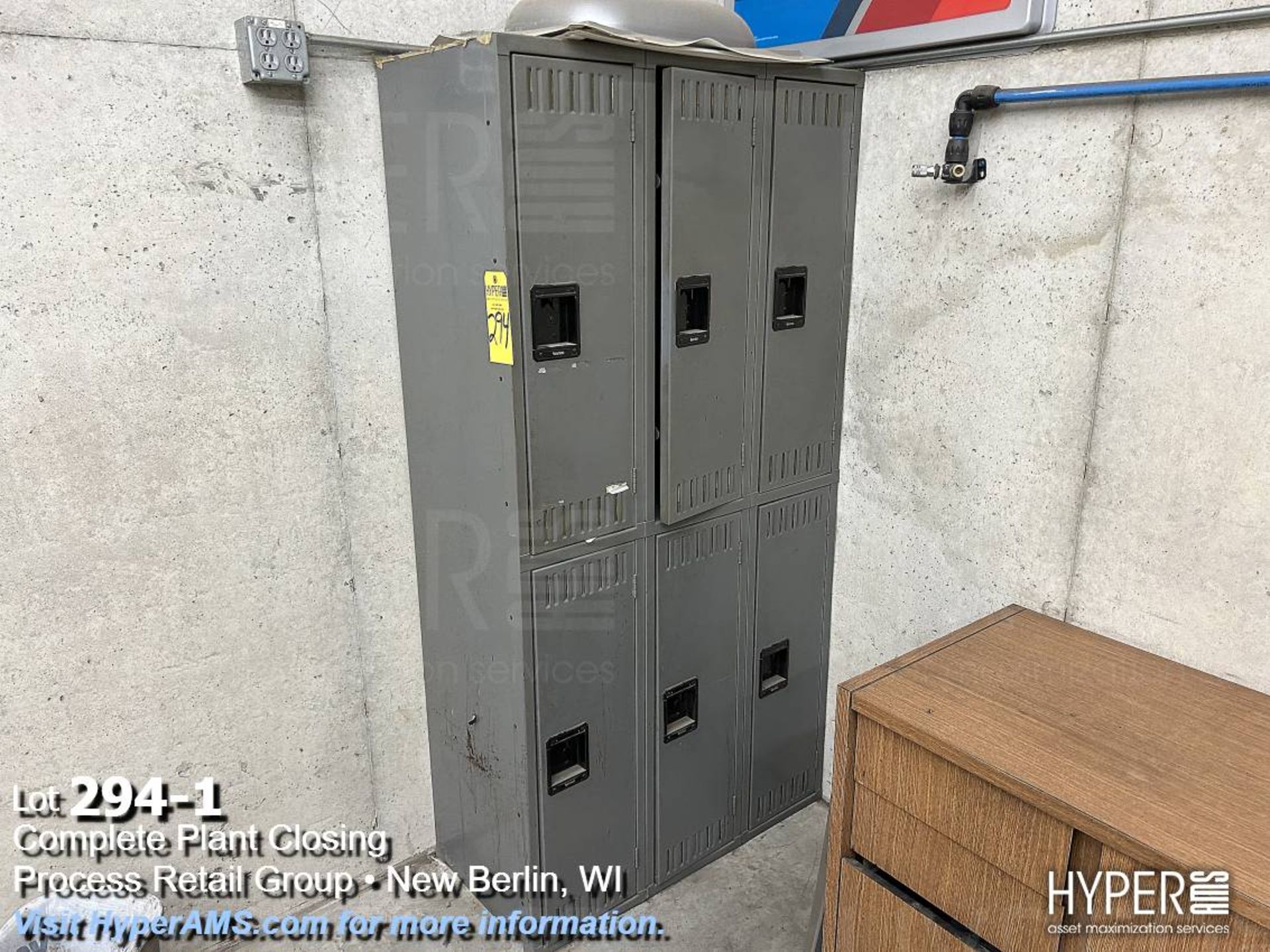 Six door locker unit