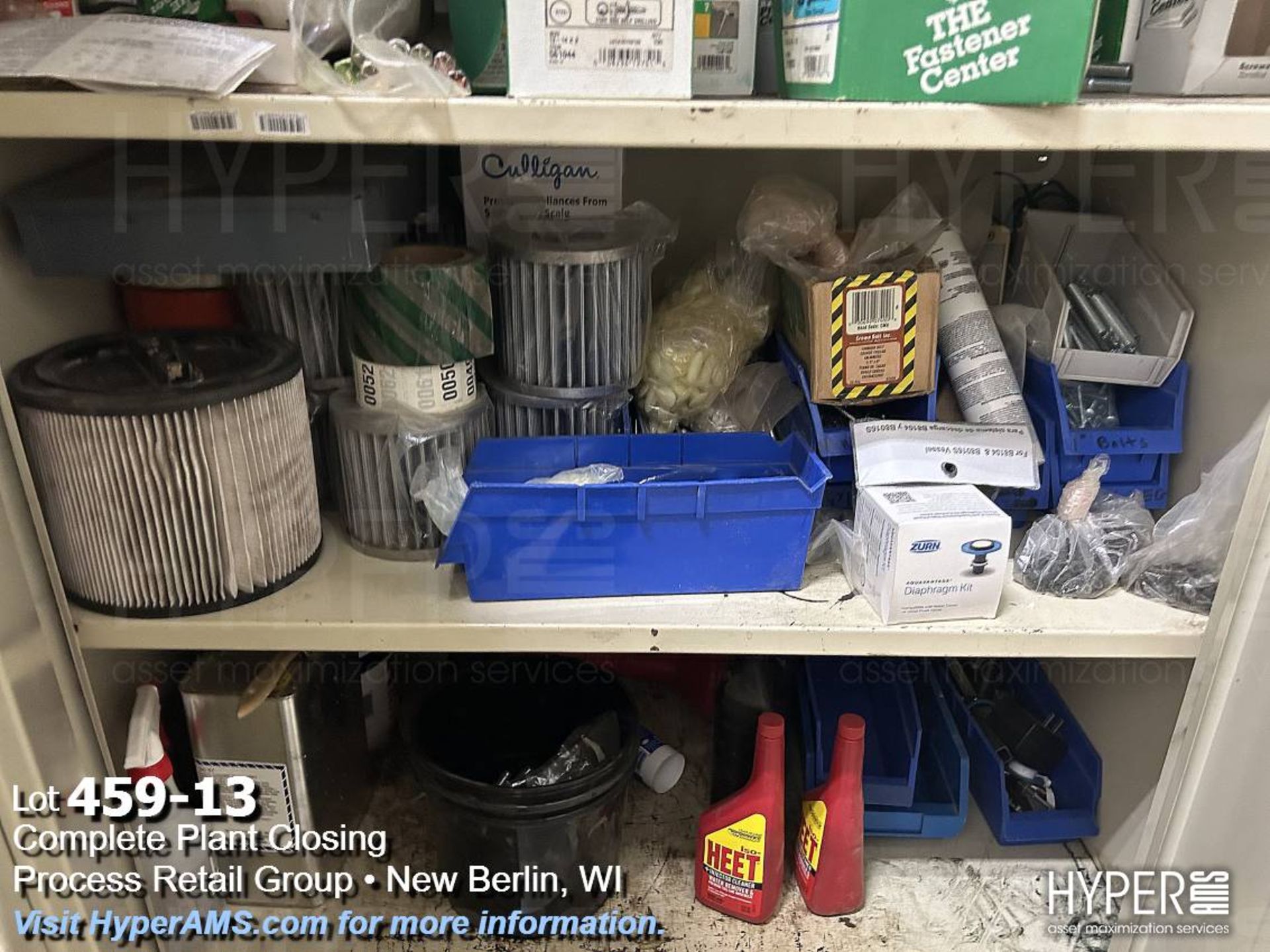 Three cabinets with hoses, sealers, wire, fuses, filters, and parts - Image 13 of 17