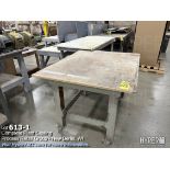 (2) Roll-around wood tables and wood table