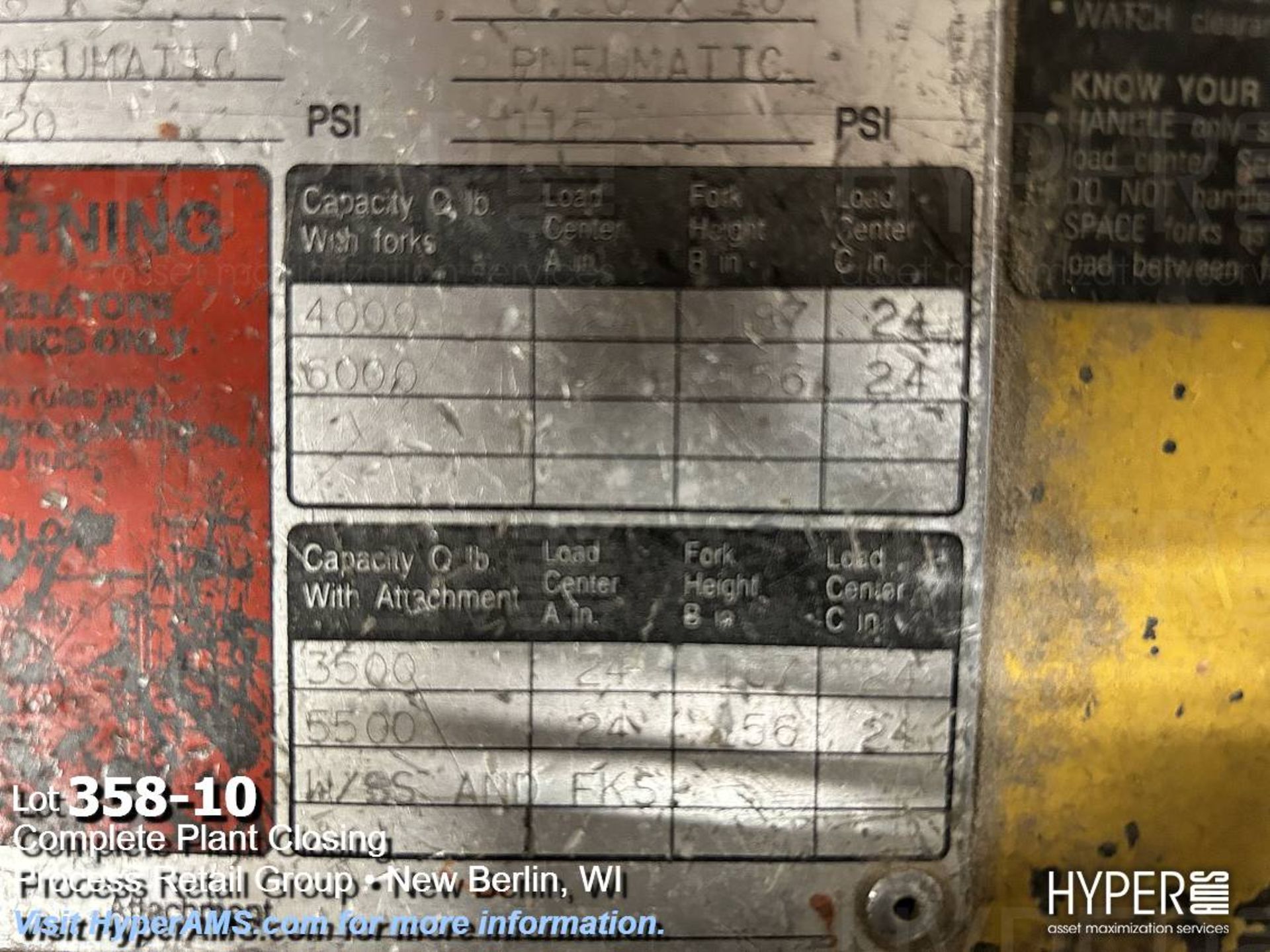 Yale 6000lb cap. Fork lift - Image 10 of 14