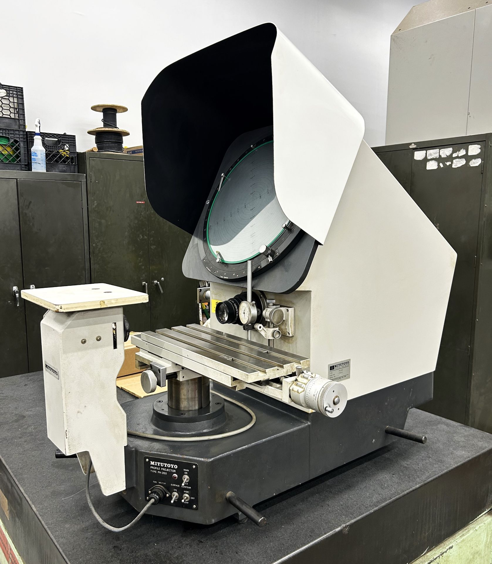 14" Mitutoyo PH-350 Code 172-101 Optical Bench Type Comparator w/ 6" x 4" Table, Lenses - Image 2 of 6