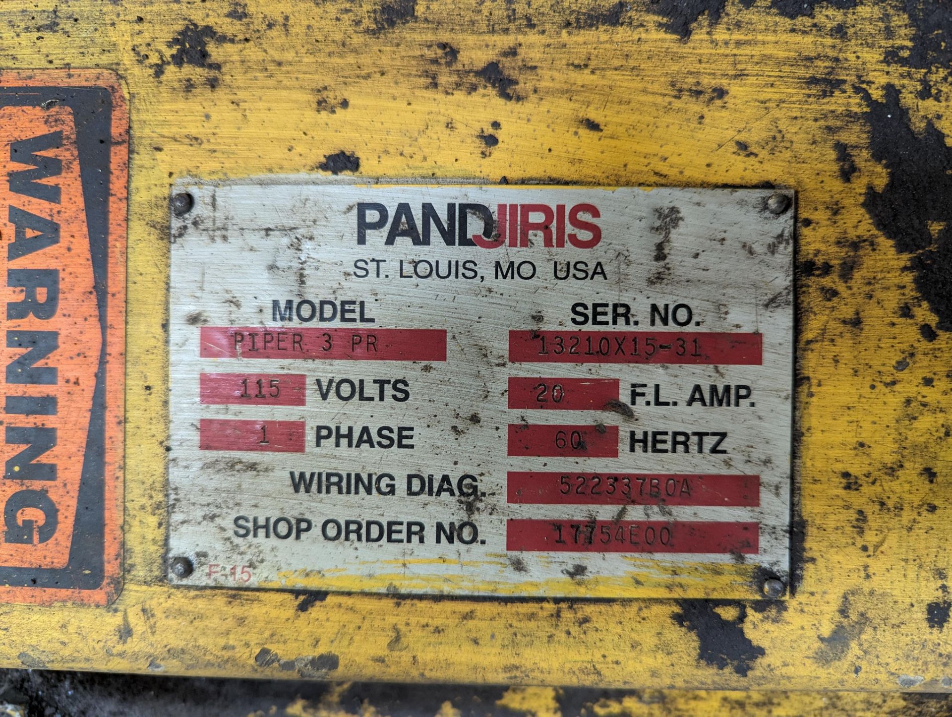 PANDJIRUS PIPER 3 PR WELDING TURNING ROLLS W/ POWERED AND IDLER ROLLS, PENDANT CONTROL, 115V, S/N - Image 4 of 4