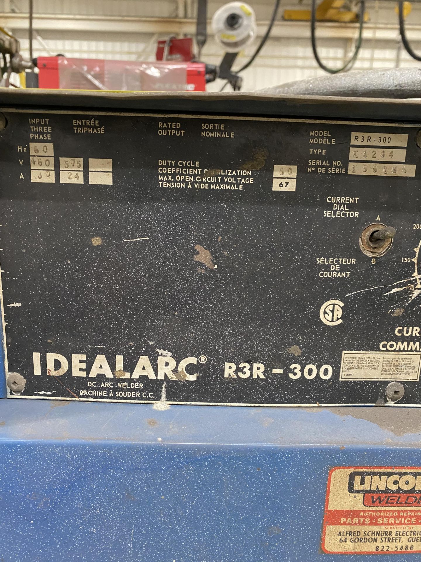LINCOLN ELECTRIC R3R-300 DC ARC WELDER W/ CART - Image 3 of 4