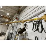 WALL MOUNTED WELDING JIB, APPROX. 16'L (BOLTED TO WALL) (RIGGING FEE $250)
