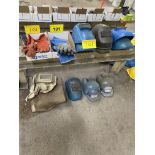 LOT OF WELDING MASKS AND GLOVES
