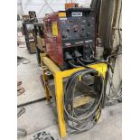 LINCOLN ELECTRIC FLEXTEC 650X MIG WELDER W/ LINCOLN ELECTRIC DLF-82 WIRE FEEDER, CABLES, STAND