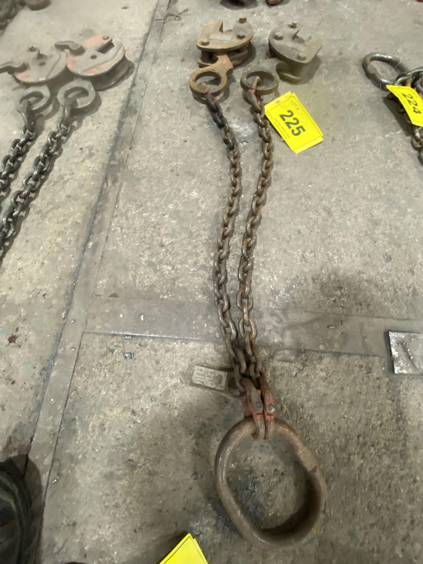 LOT OF (2) PLATE LIFTERS, 1-TON CAP. W/ CHAIN