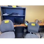 U-SHAPED SINGLE EMPLOYEE WORKSTATION AND TABLE W/ (3) CHAIRS) (DISASSEMBLED, NO CONTENTS)