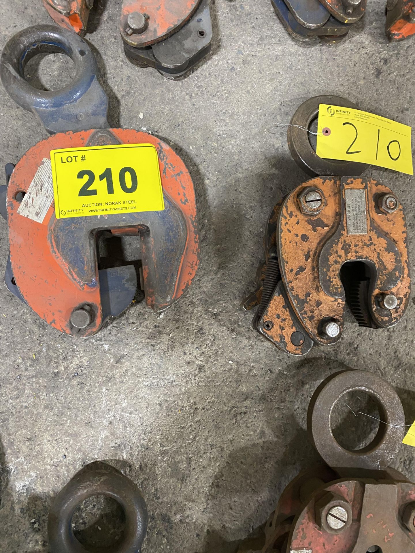 LOT OF (2) RENFROE PLATE LIFTERS, UP TO 6-TON CAP.
