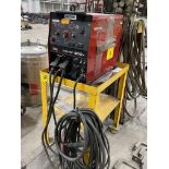 LINCOLN ELECTRIC FLEXTEC 650X MIG WELDER W/ LINCOLN ELECTRIC DLF-82 WIRE FEEDER, CABLES, STAND