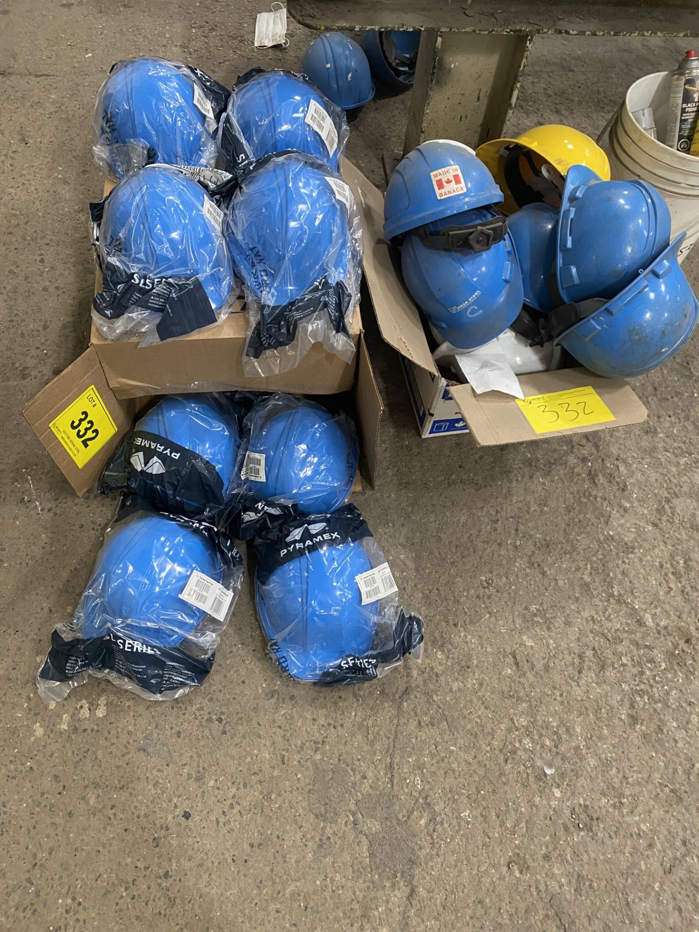 LOT OF NEW AND USED DYNAMIC SAFETY HELMETS