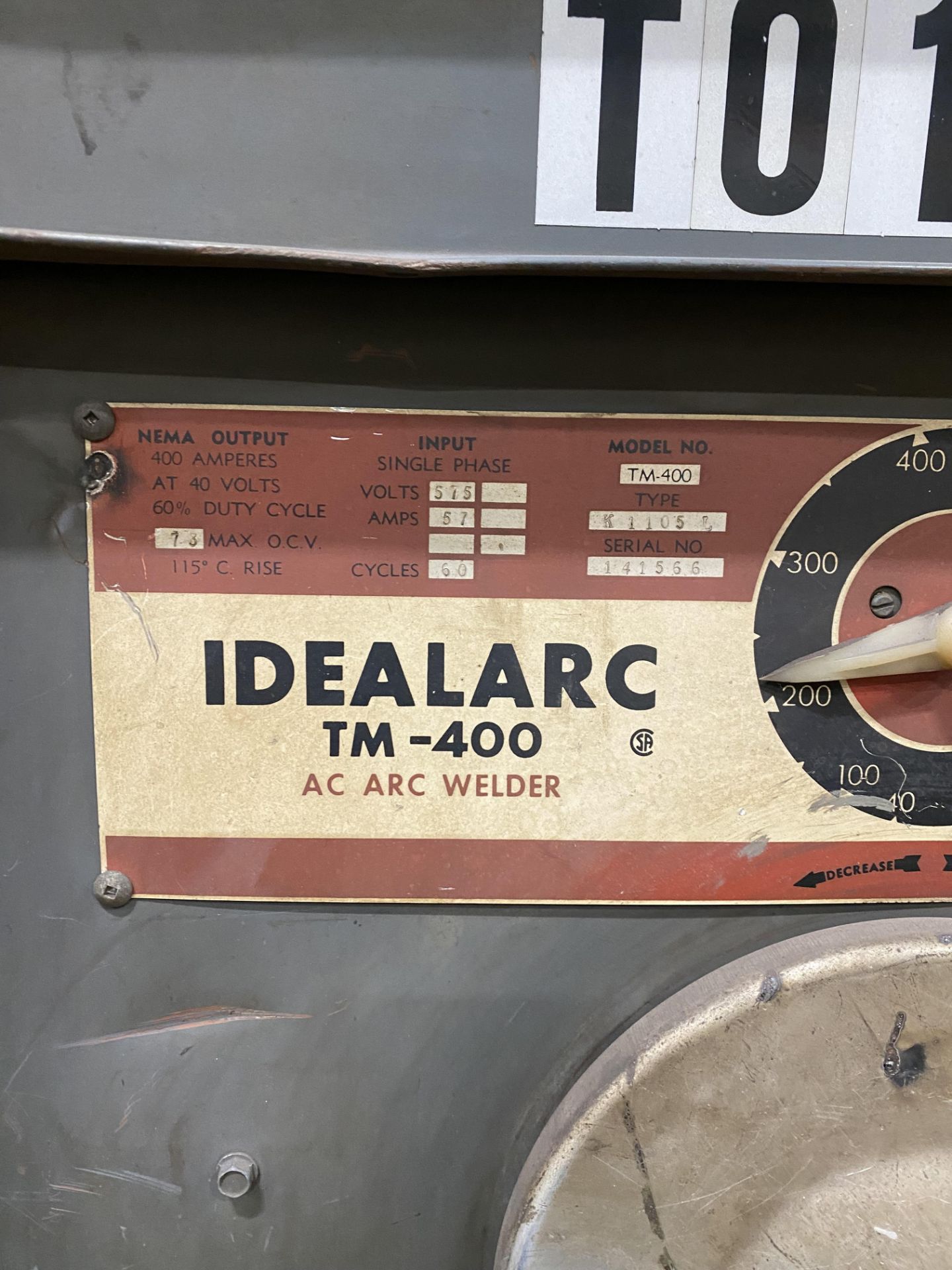 LINCOLN ELECTRIC IDEALARC TM-400 WELDER W/ CABLES, STAND - Image 2 of 2
