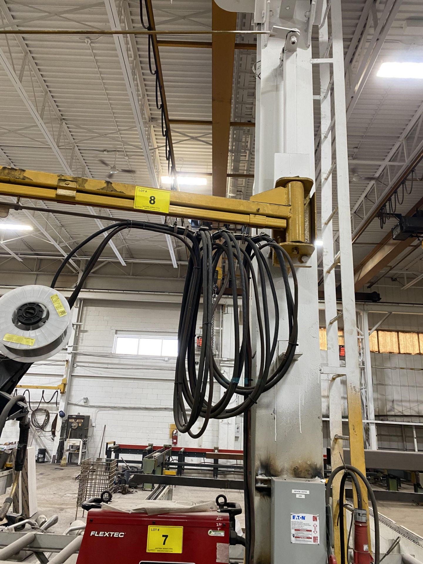 WALL MOUNTED WELDING JIB, APPROX. 16'L (BOLTED TO WALL)