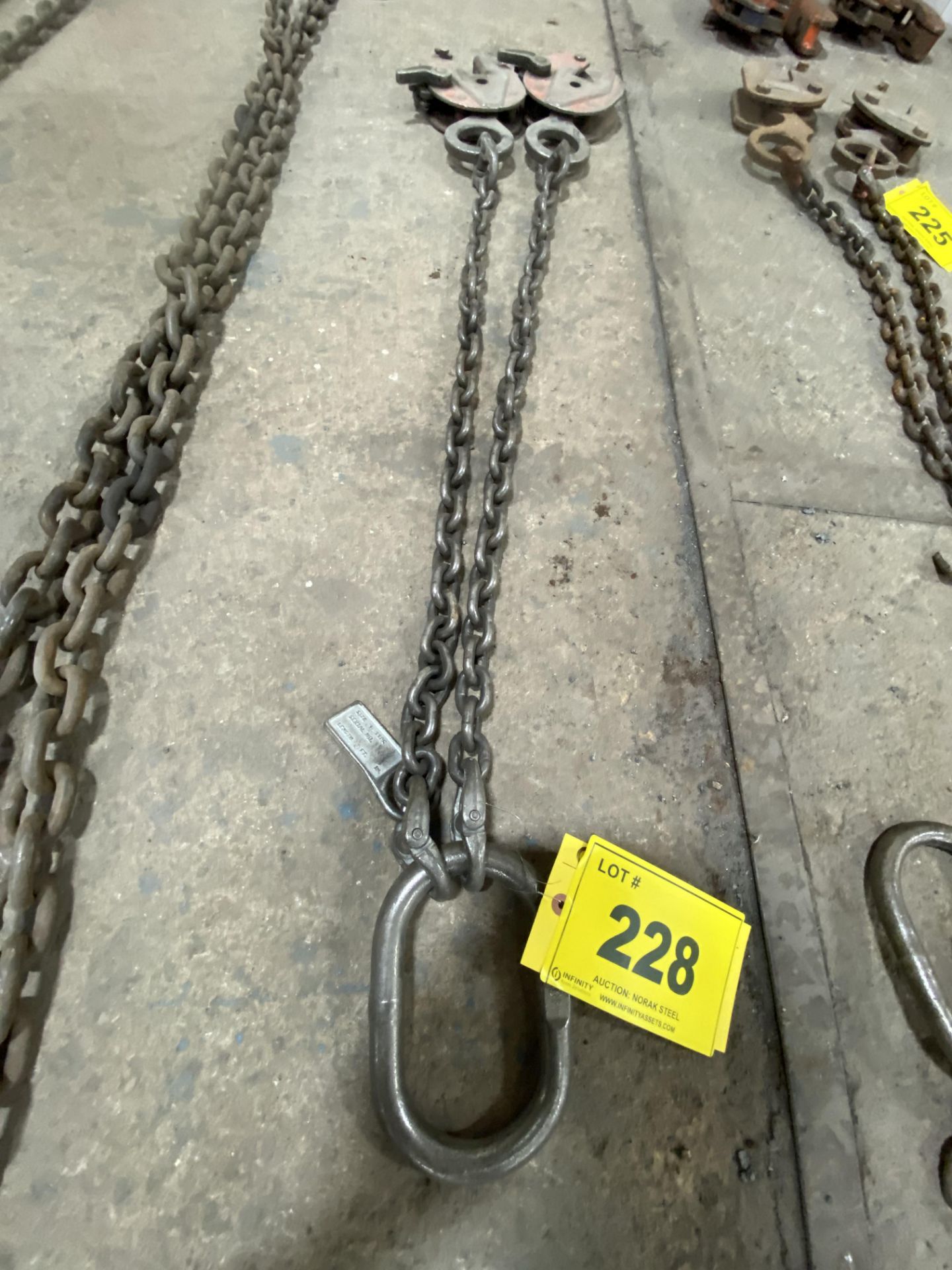 LOT OF (2) PLATE LIFTERS, 1-TON CAP. W/ CHAIN