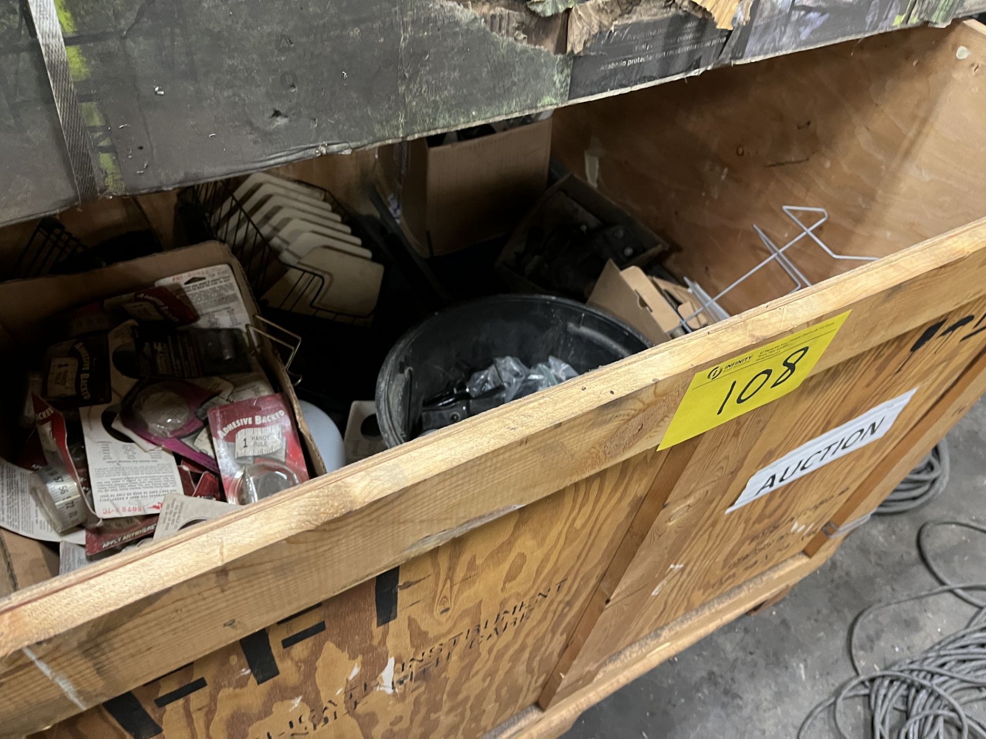CRATE OF MIXED COMPONENTS, CRATE OF METAL PARTS, (2) CONTAINERS OF MOTORS AND PARTS
