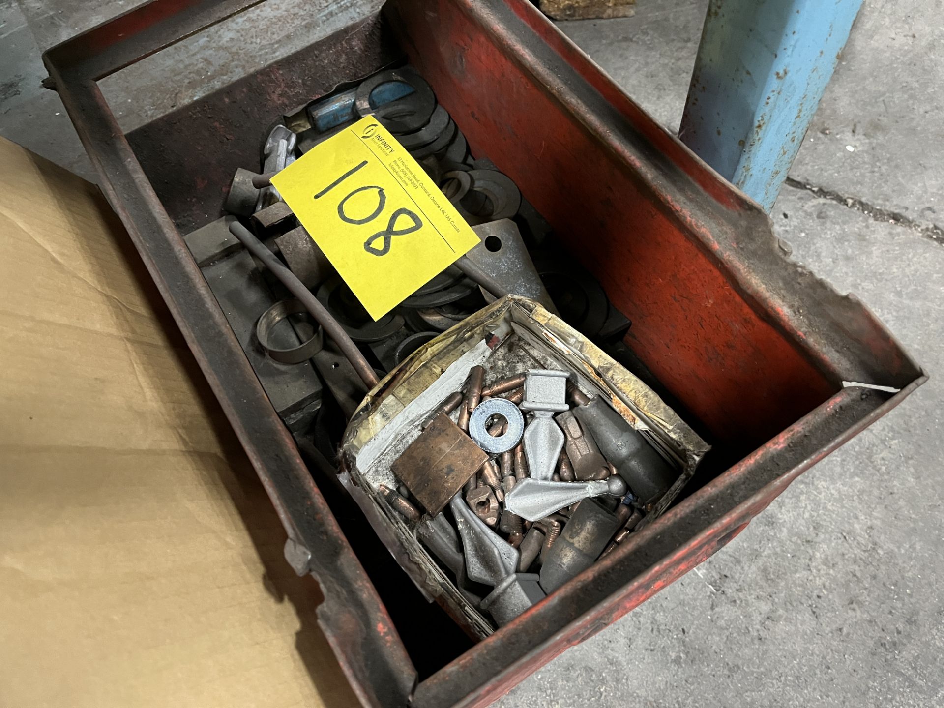 CRATE OF MIXED COMPONENTS, CRATE OF METAL PARTS, (2) CONTAINERS OF MOTORS AND PARTS - Image 7 of 7