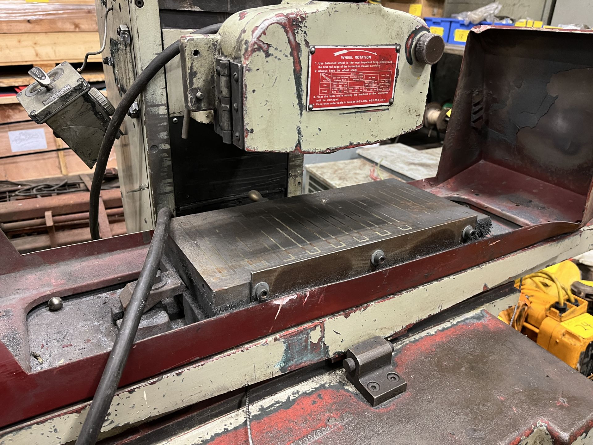 KENT KGS-200 SURFACE GRINDER, 8" X 16" MAGNETIC CHUCK, S/N 820201 (RIGGING FEE $300) - Image 3 of 4