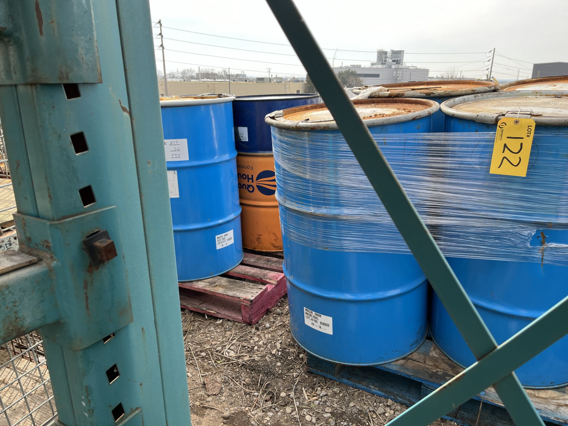 LOT OF (3) PALLETS OF 55-GAL EMPTY BARRELS - Image 3 of 3